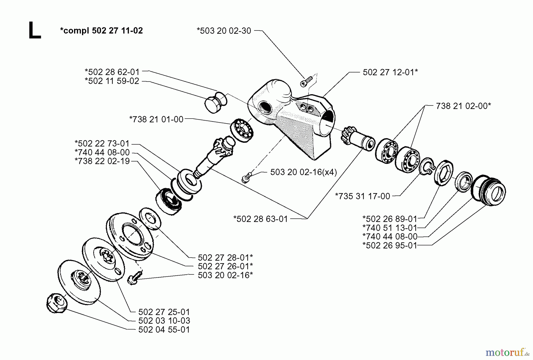  Jonsered Motorsensen, Trimmer RS52 - Jonsered String/Brush Trimmer (1999-04) BEVEL GEAR