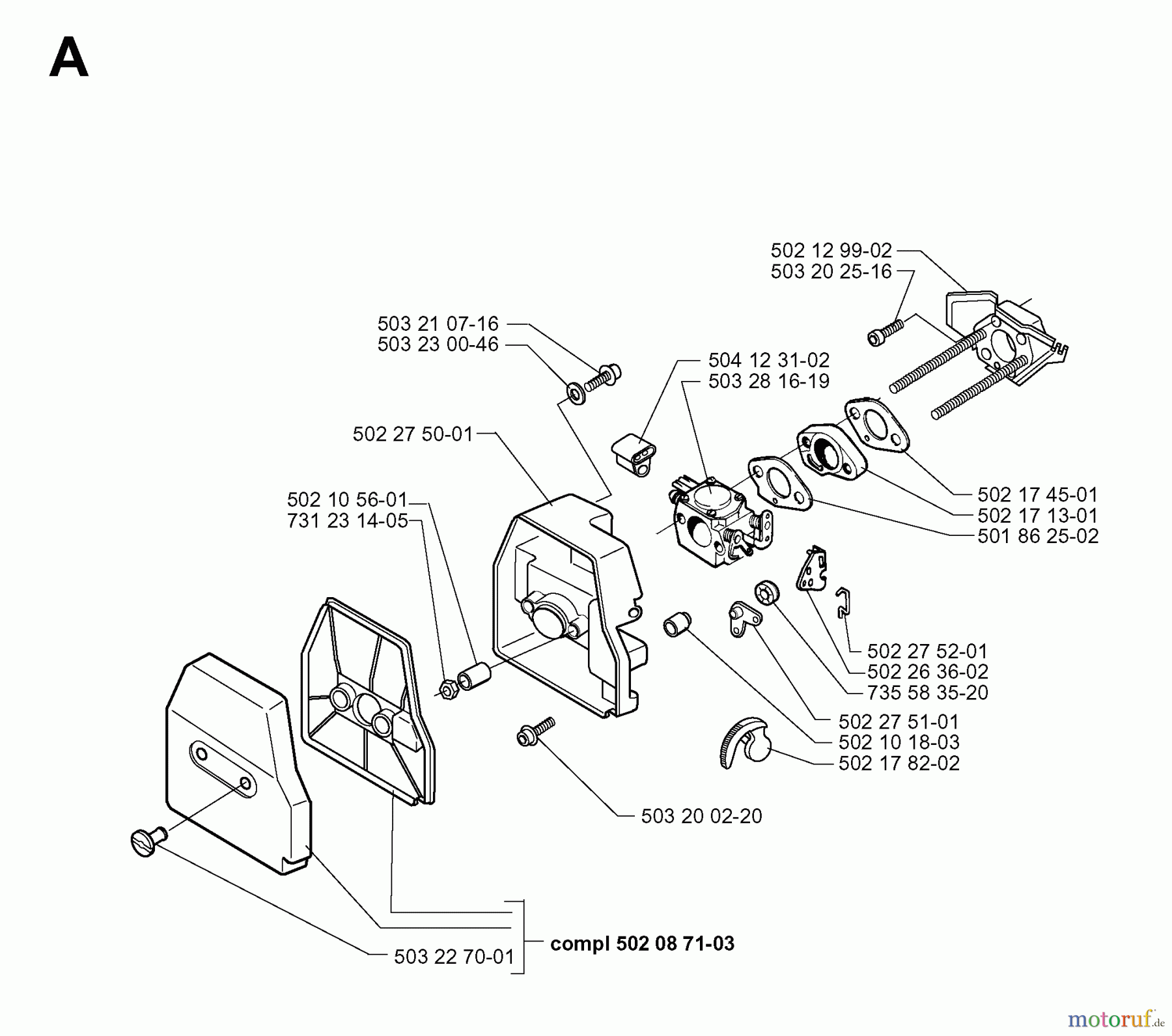  Jonsered Motorsensen, Trimmer RS52 - Jonsered String/Brush Trimmer (1999-04) CARBURETOR AIR FILTER