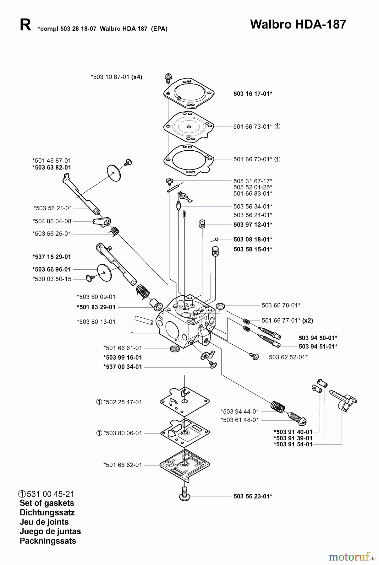  Jonsered Motorsensen, Trimmer RS52 - Jonsered String/Brush Trimmer (2001-05) CARBURETOR DETAILS #2
