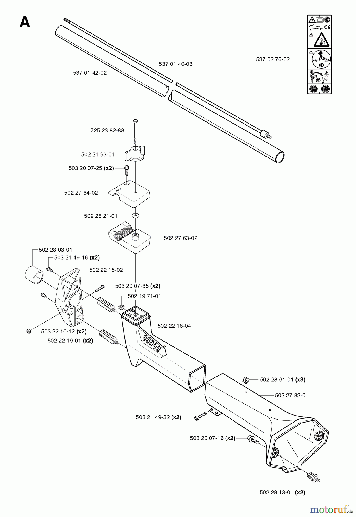  Jonsered Motorsensen, Trimmer RS52 EPA - Jonsered String/Brush Trimmer (2002-08) SHAFT