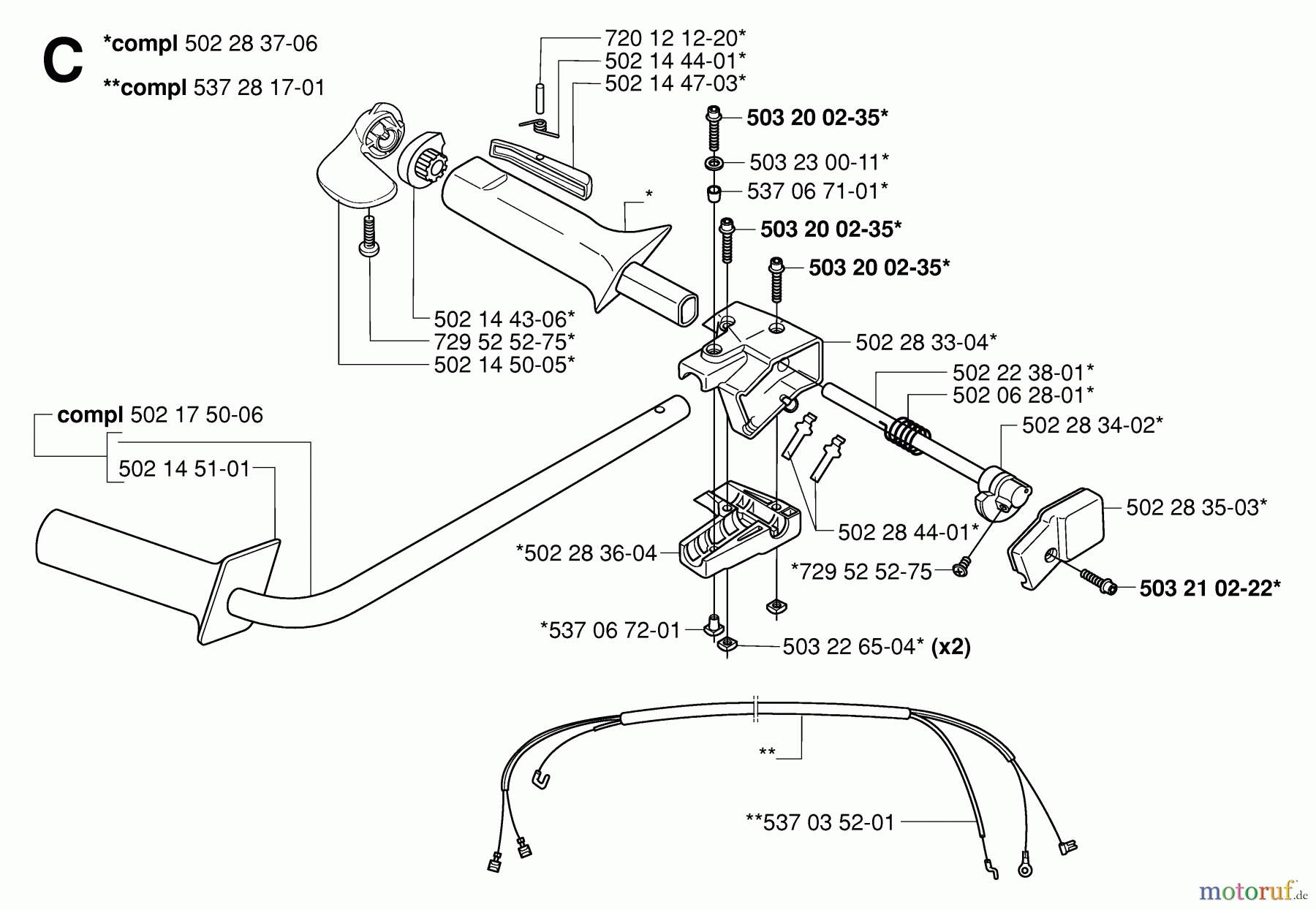  Jonsered Motorsensen, Trimmer RS52 - Jonsered String/Brush Trimmer (2006-07) HANDLE CONTROLS #1