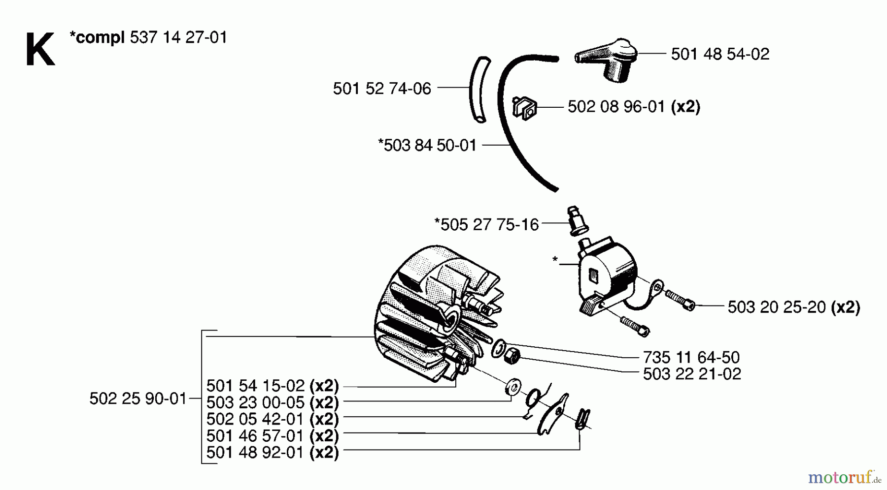  Jonsered Motorsensen, Trimmer RS52 - Jonsered String/Brush Trimmer (2006-07) IGNITION SYSTEM