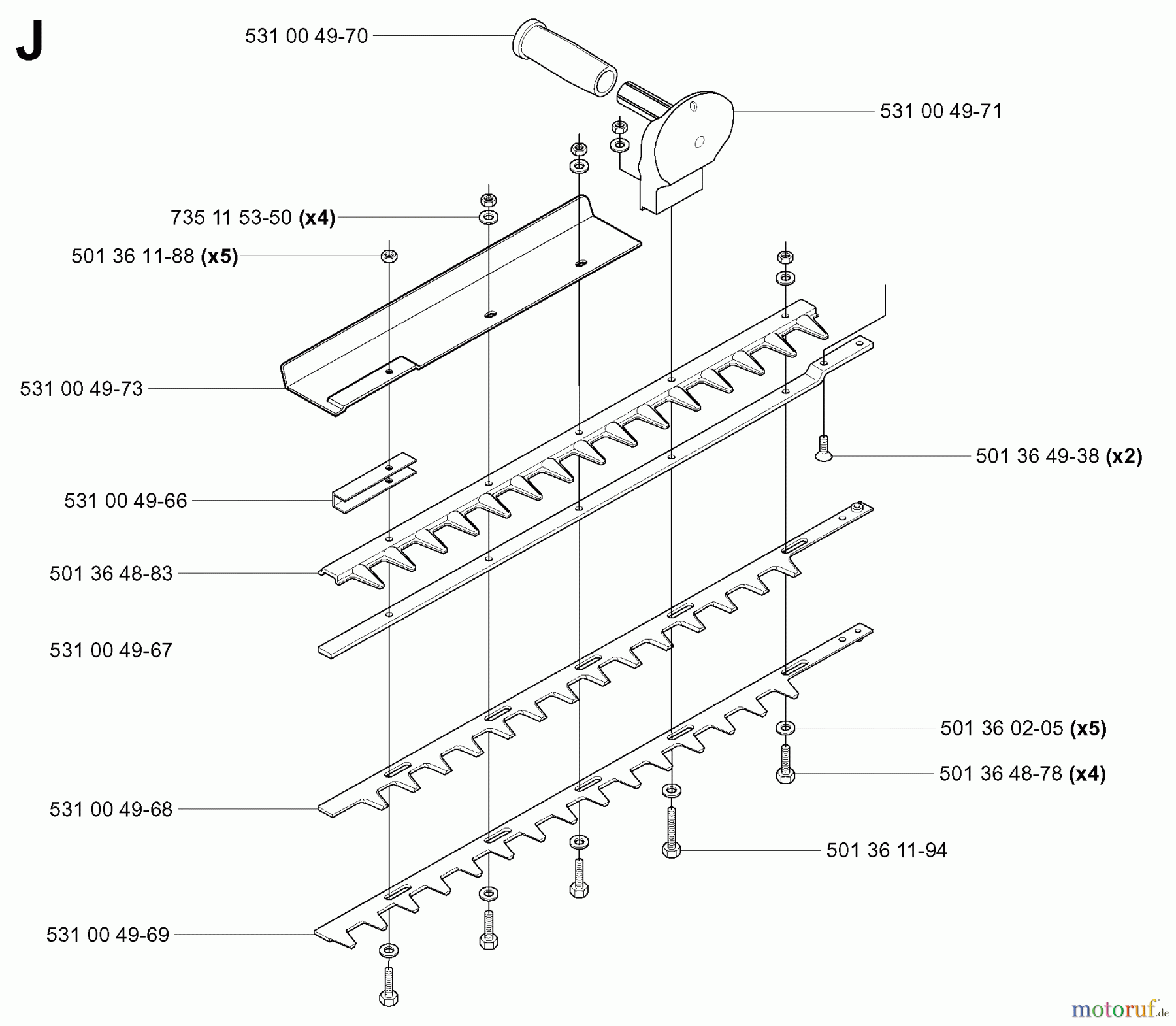  Jonsered Heckenscheren HT2130 - Jonsered Hedge Trimmer (2000-03) CUTTING EQUIPMENT