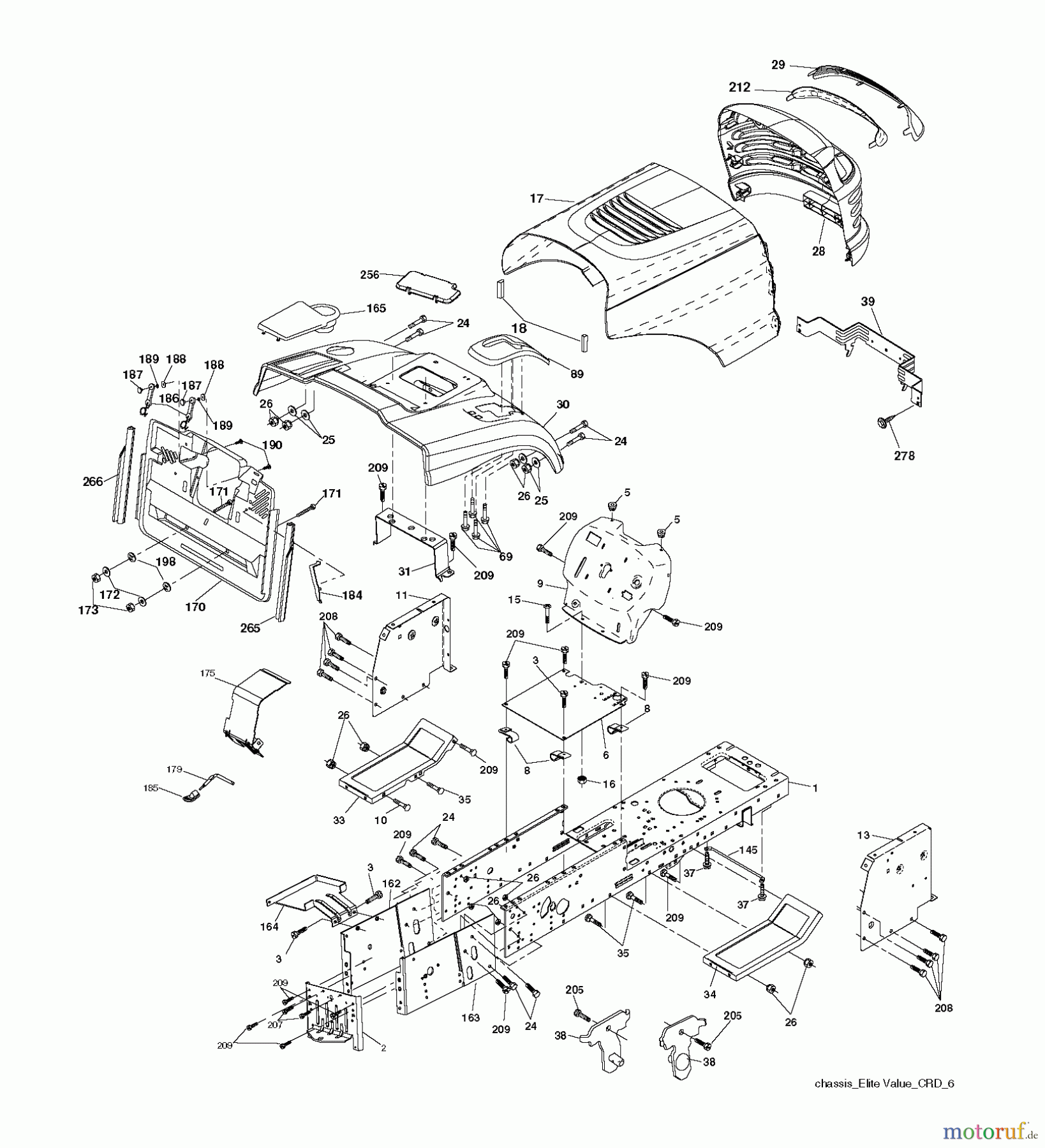  Jonsered Rasen  und Garten Traktoren LT2113 CM (96061022401) - Jonsered Lawn & Garden Tractor (2008-06) CHASSIS ENCLOSURES