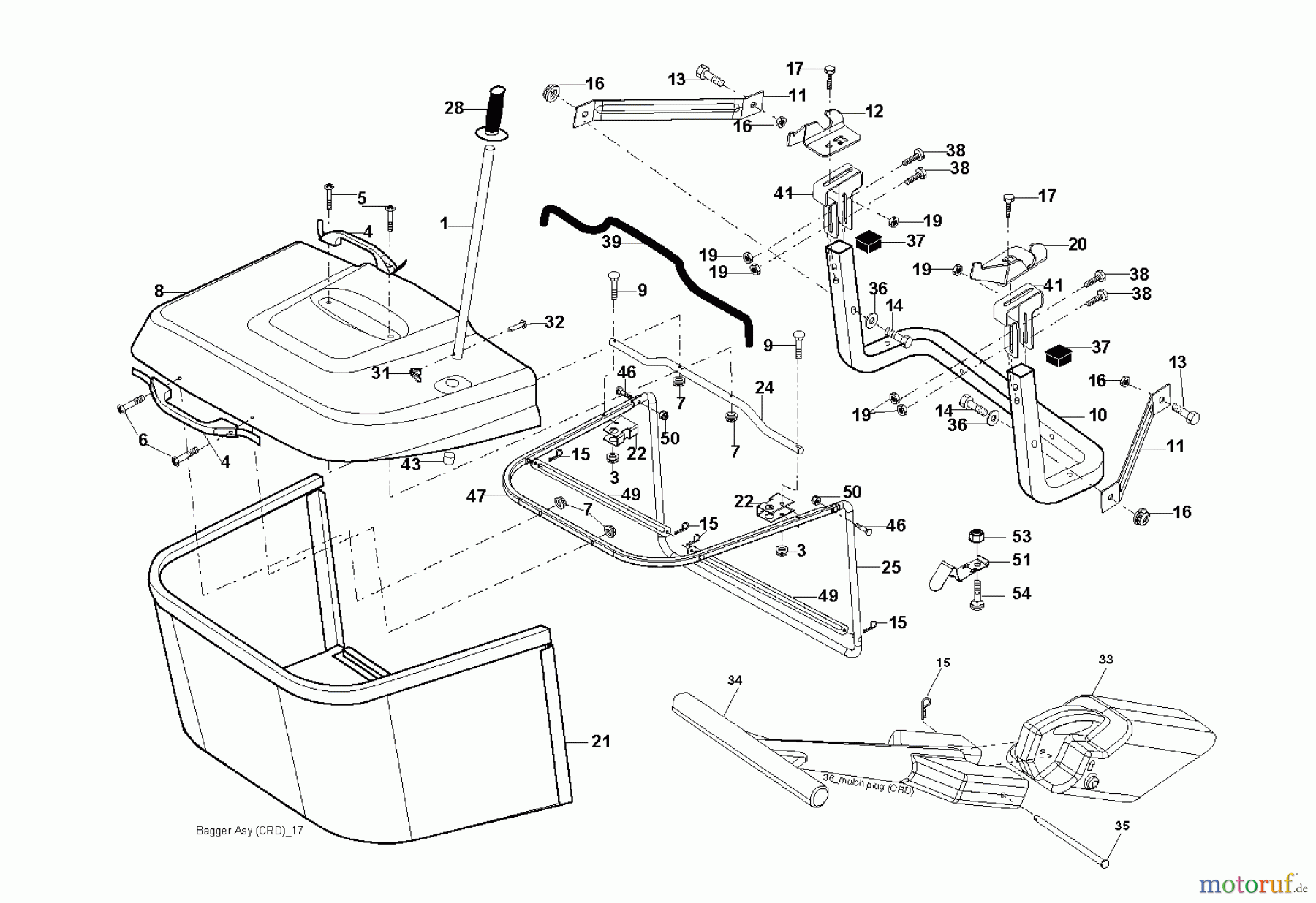  Jonsered Rasen  und Garten Traktoren LT2113 CM (96061022404) - Jonsered Lawn & Garden Tractor (2010-03) BAGGER