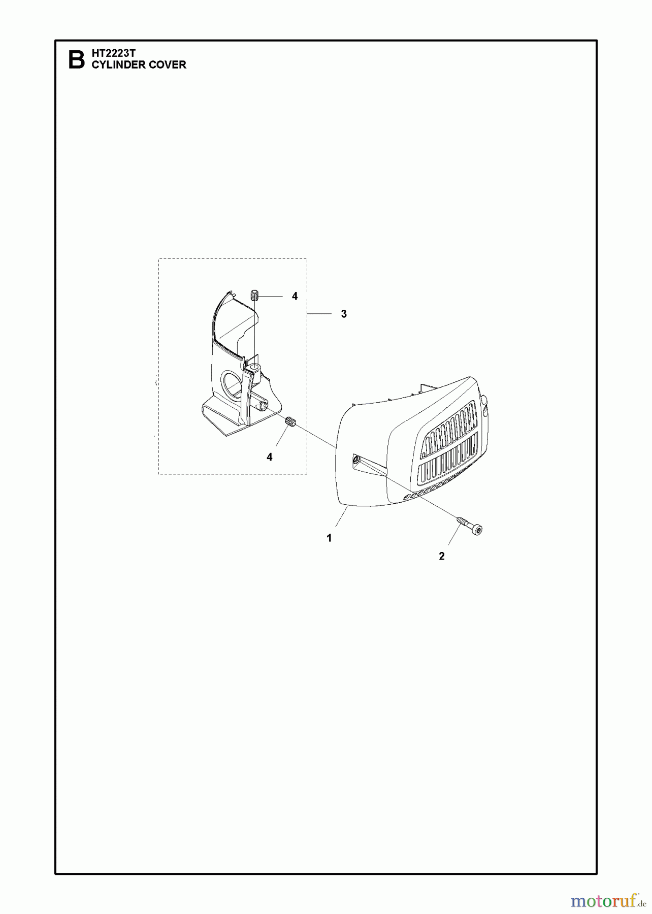  Jonsered Heckenscheren HT2223T - Jonsered Hedge Trimmer (2012-01) CYLINDER COVER