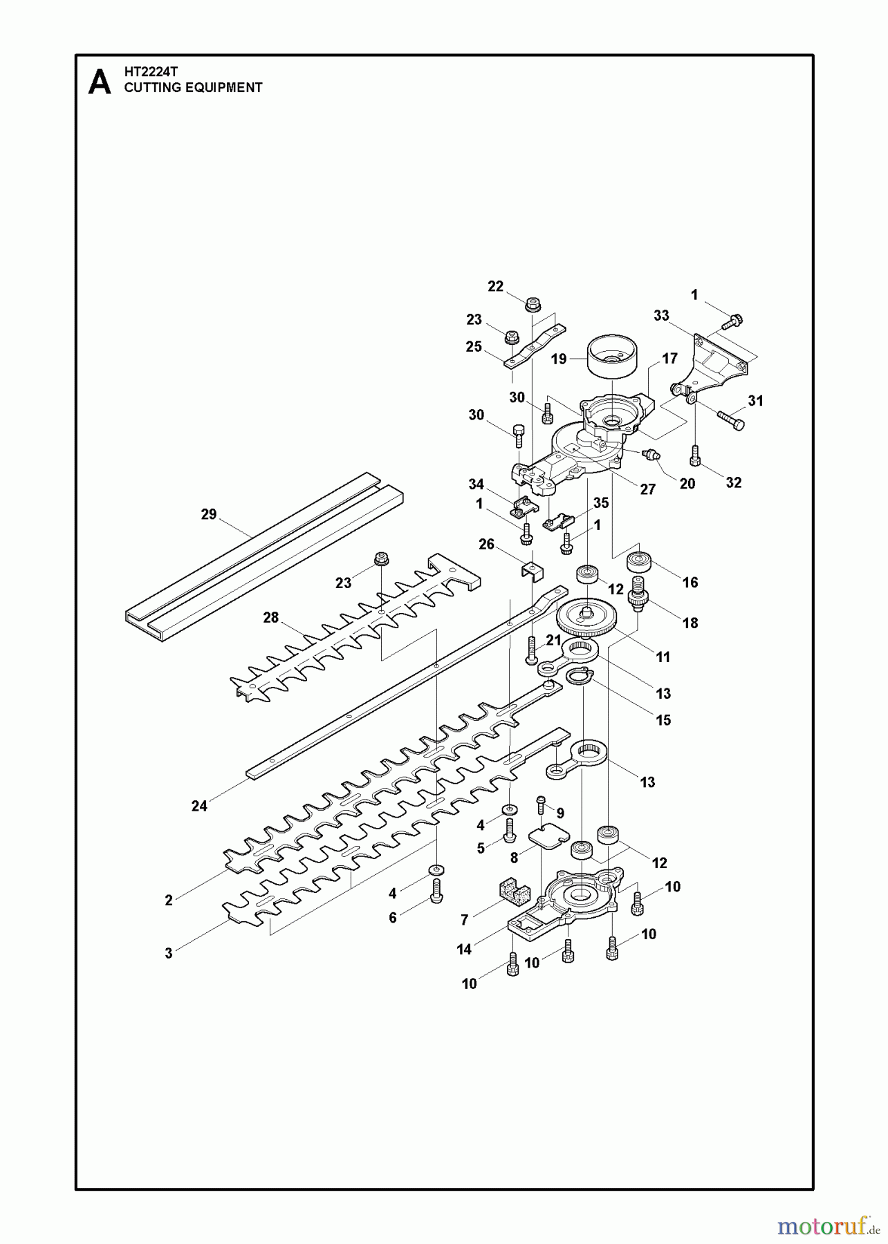 Jonsered Heckenscheren HT2224T - Jonsered Hedge Trimmer (2010-03) CUTTING EQUIPMENT