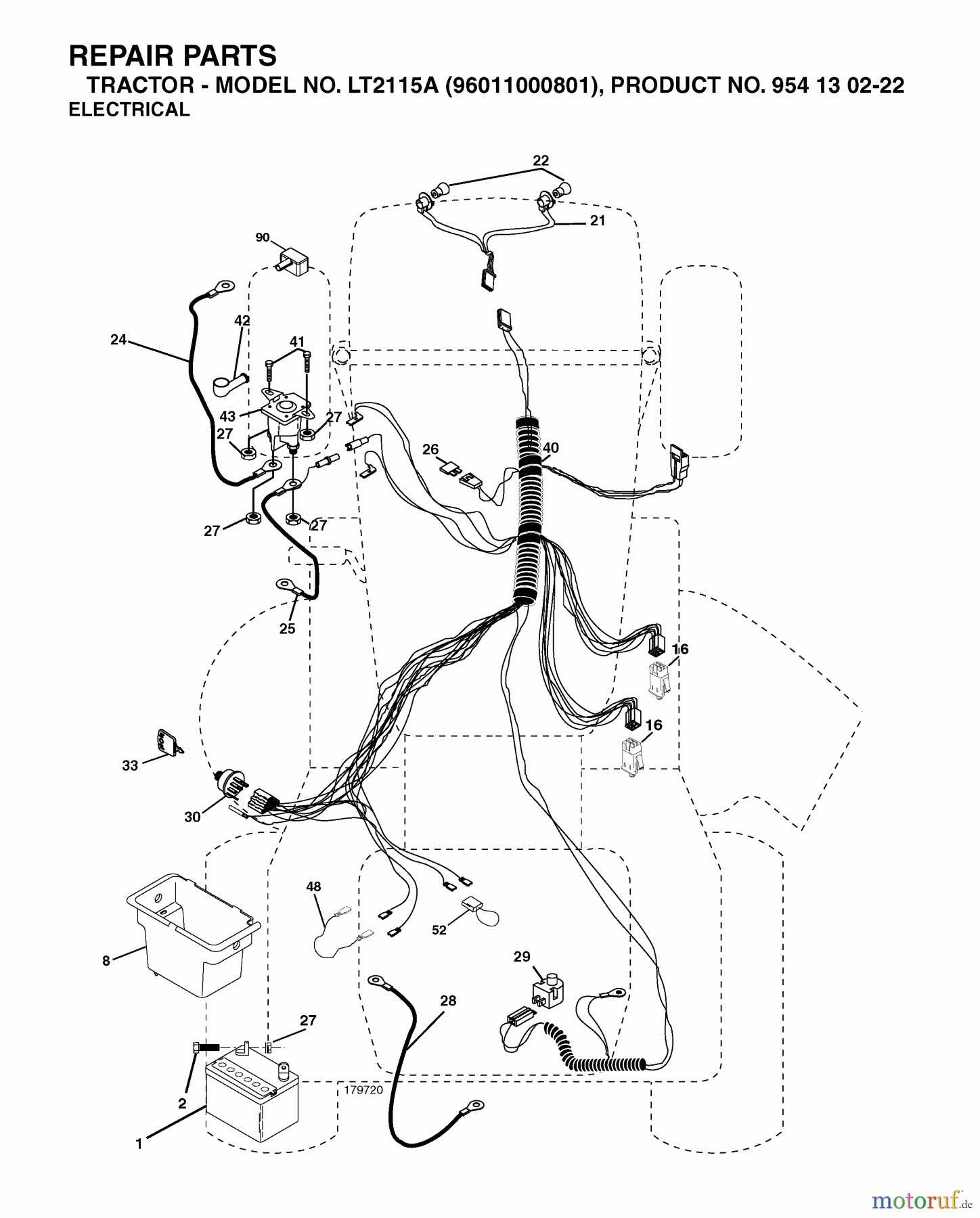  Jonsered Rasen  und Garten Traktoren LT2115 A (96011000801) - Jonsered Lawn & Garden Tractor (2005-05) ELECTRICAL