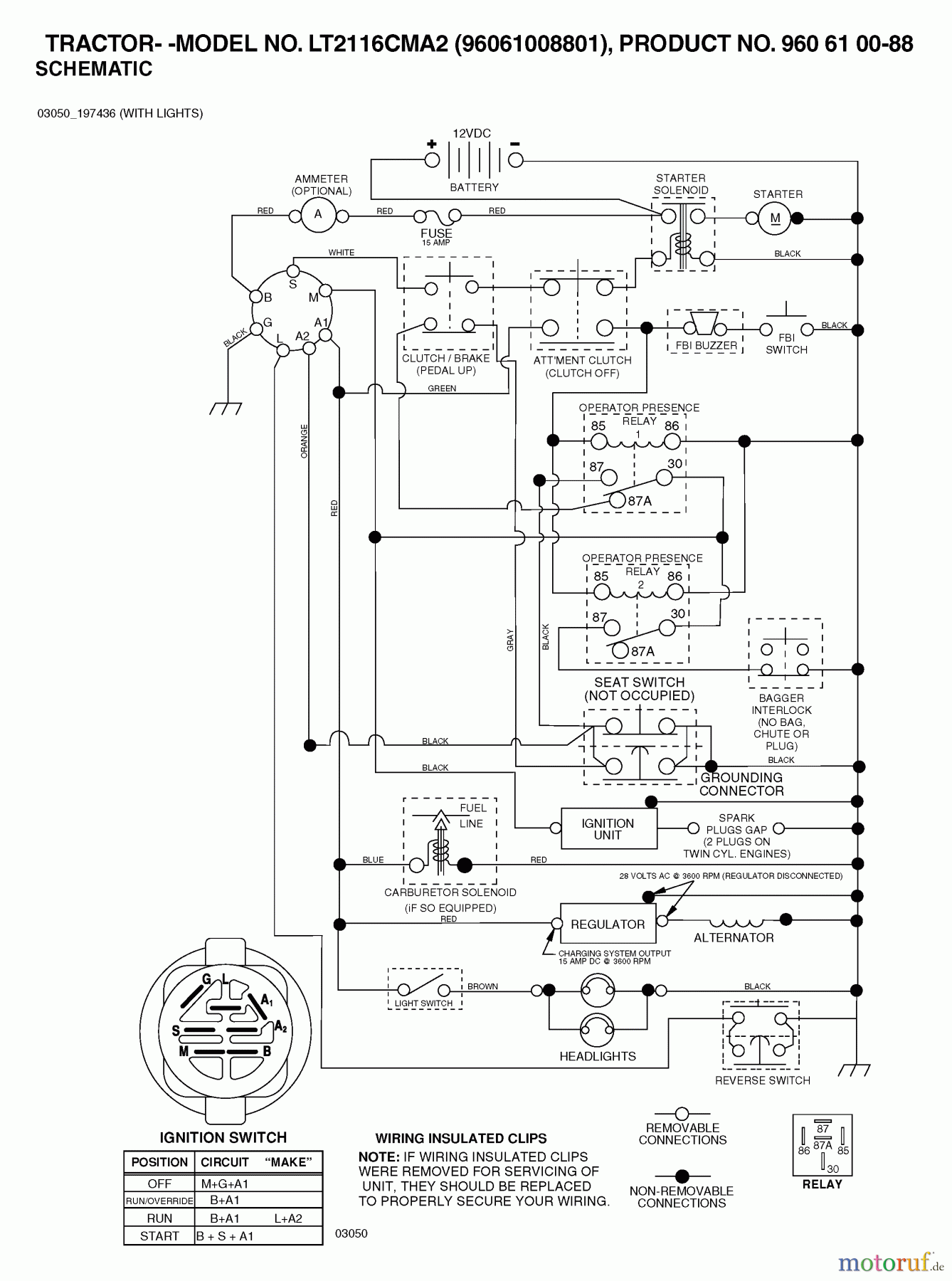 Jonsered Rasen und Garten Traktoren LT2116 CMA2 (96061008801) - Jonsered Lawn & Garden Tractor (2006-06) SCHEMATIC