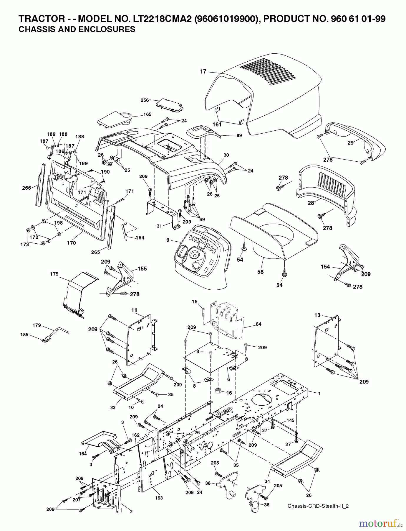  Jonsered Rasen  und Garten Traktoren LT221 CMA2 - Jonsered Lawn & Garden Tractor (2007-02) CHASSIS ENCLOSURES