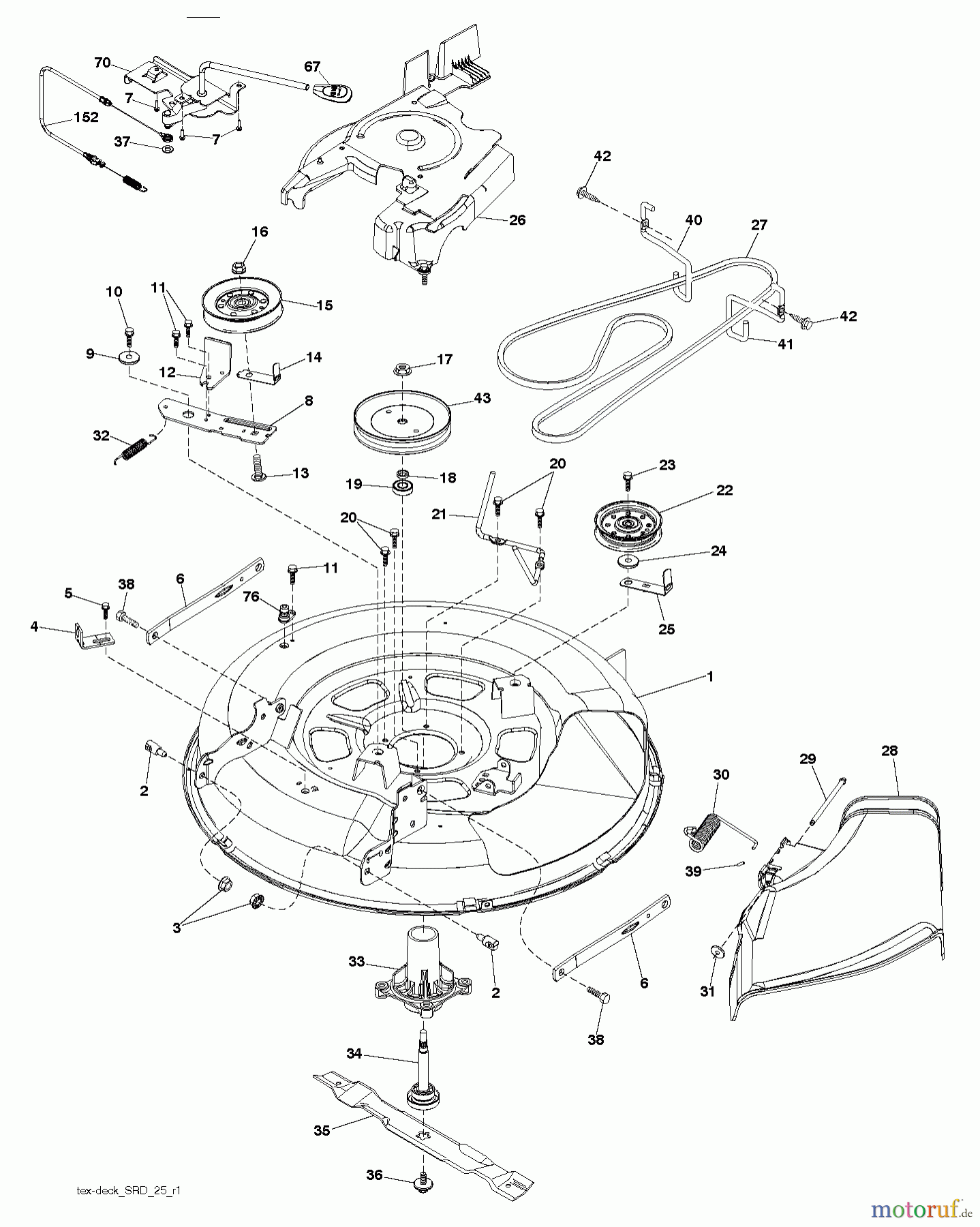  Jonsered Rasen  und Garten Traktoren LT2213 (96041007903) - Jonsered Lawn & Garden Tractor (2011-03) MOWER DECK / CUTTING DECK