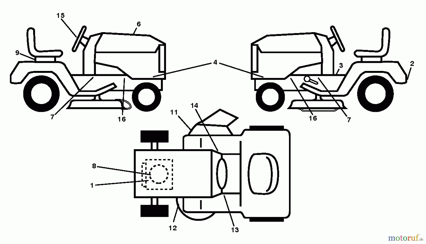 Jonsered Rasen und Garten Traktoren LT2213 A (96041015404) - Jonsered Lawn & Garden Tractor (2013-05) DECALS