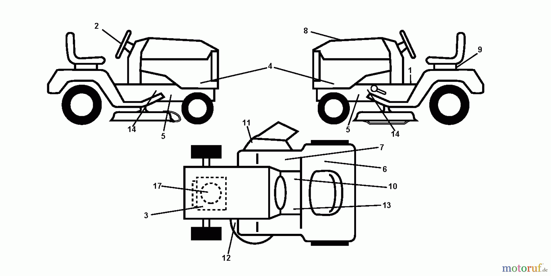  Jonsered Rasen  und Garten Traktoren LT2213 CA (96041015500) - Jonsered Lawn & Garden Tractor (2010-01) DECALS