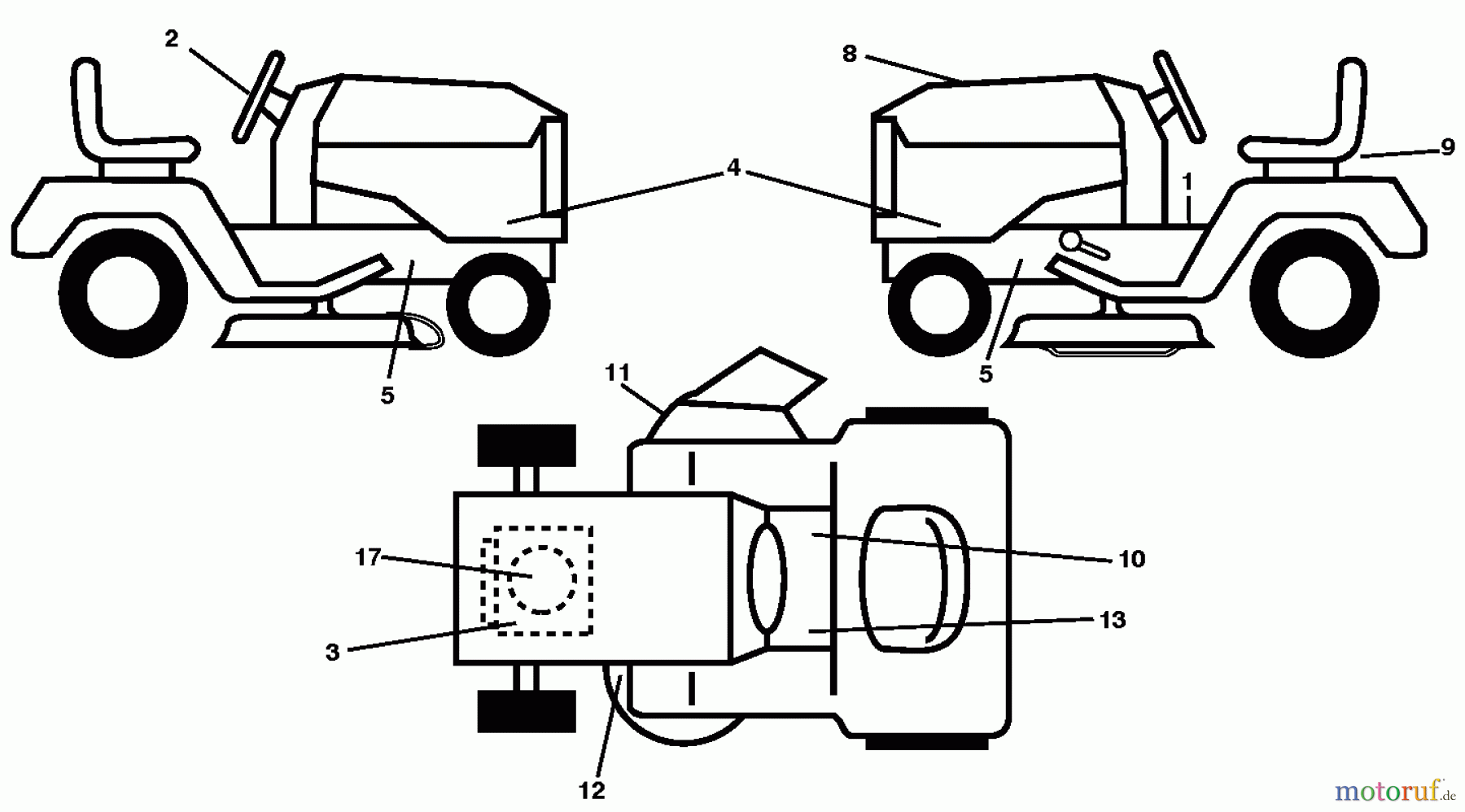  Jonsered Rasen  und Garten Traktoren LT2213 CA (96051001004) - Jonsered Lawn & Garden Tractor (2013-05) DECALS