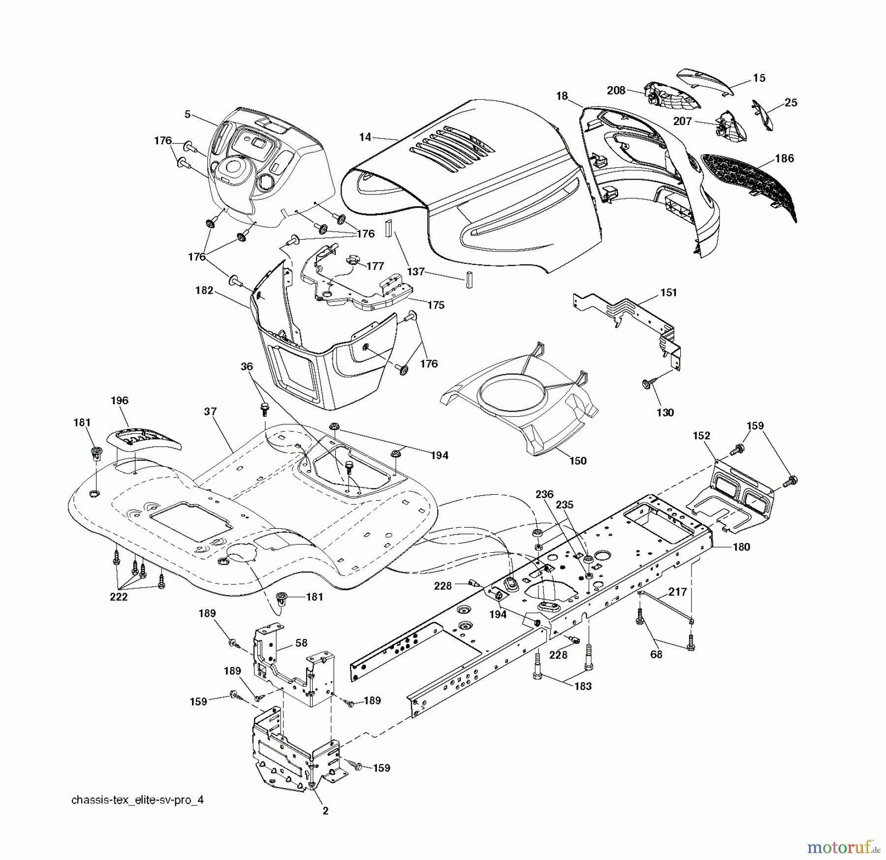  Jonsered Rasen  und Garten Traktoren LT2216 (96041004202) - Jonsered Lawn & Garden Tractor (2007-10) CHASSIS ENCLOSURES