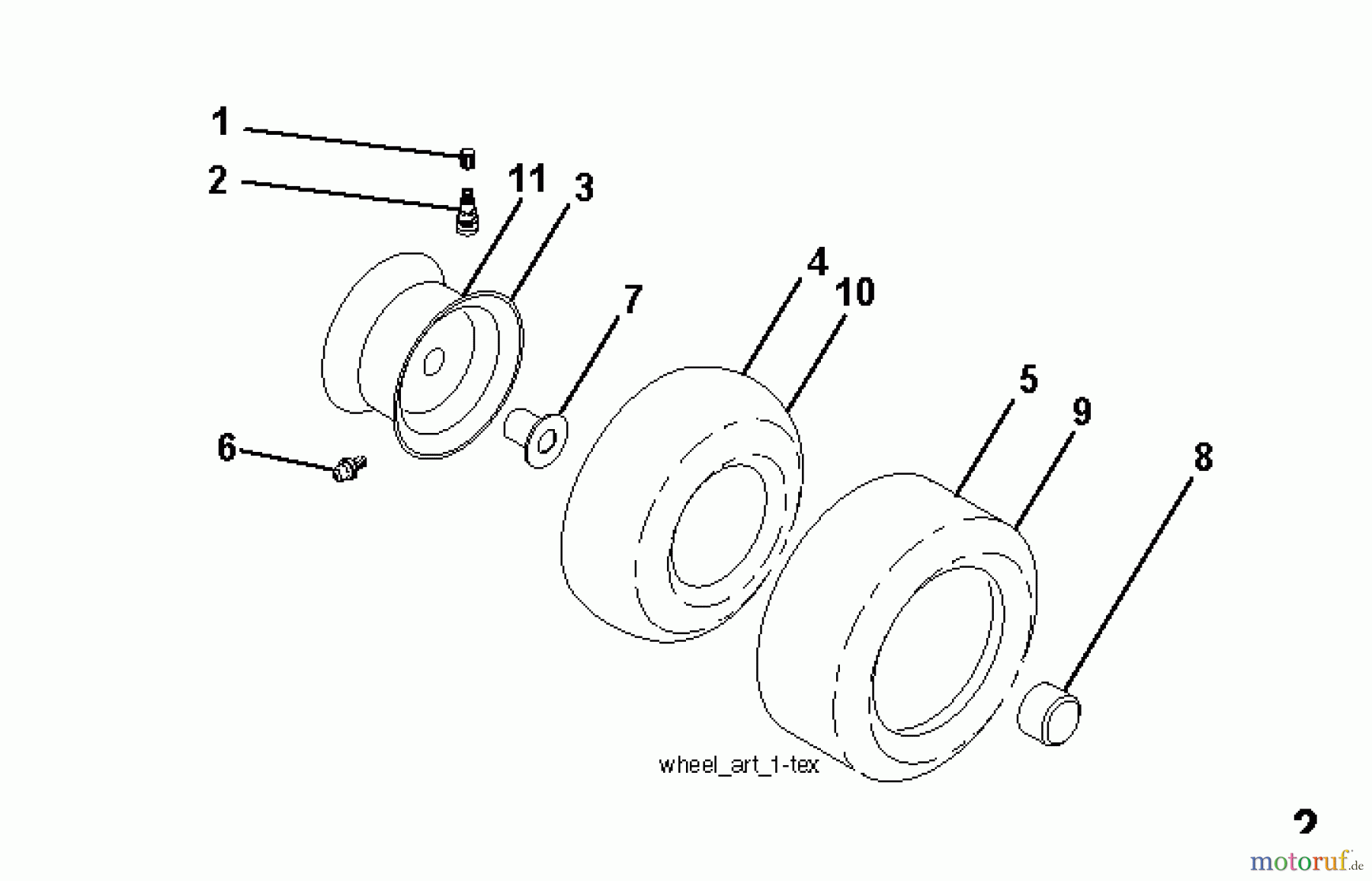  Jonsered Rasen  und Garten Traktoren LT2216 (96041004202) - Jonsered Lawn & Garden Tractor (2007-10) WHEELS TIRES