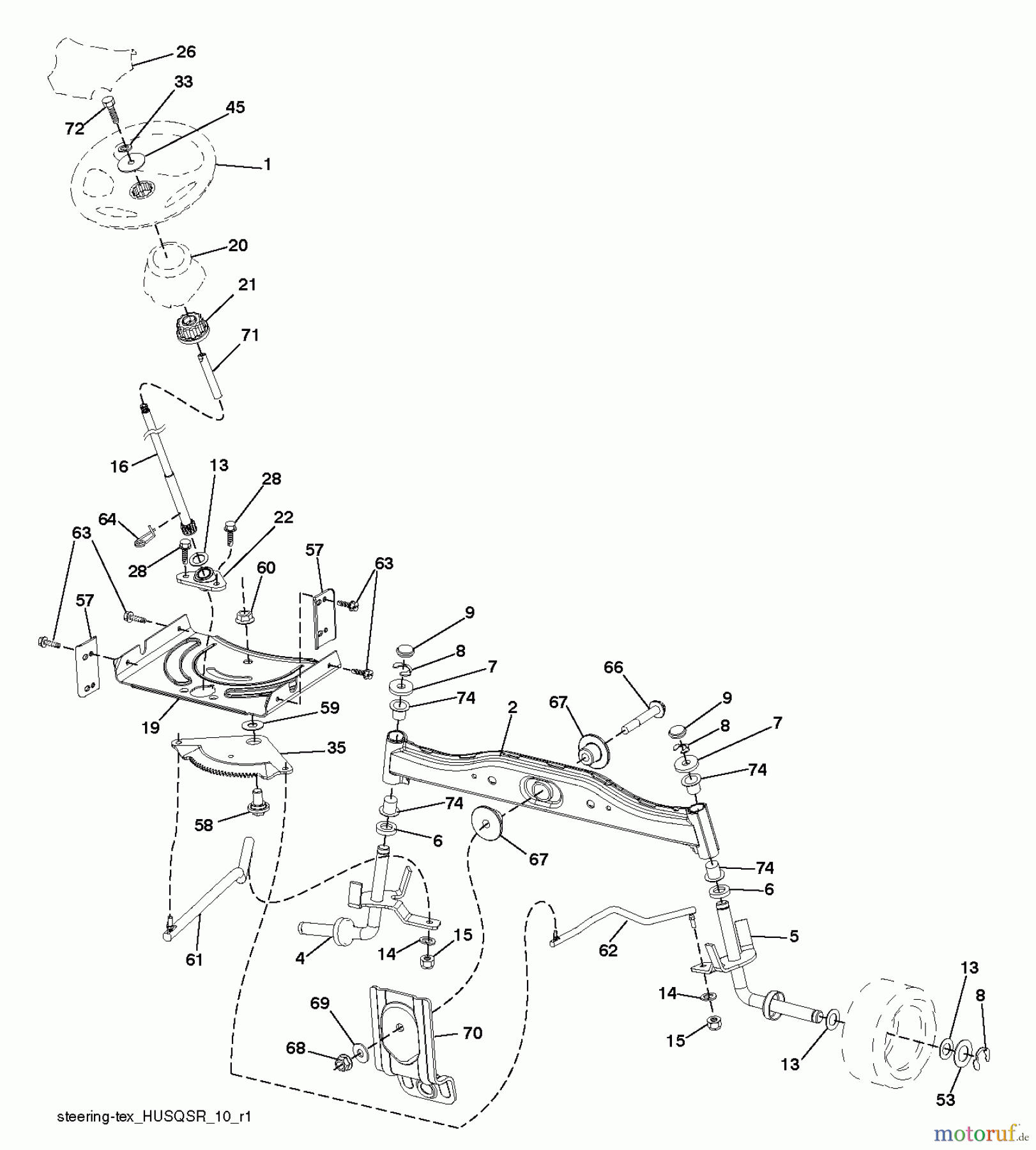  Jonsered Rasen  und Garten Traktoren LT2216 (96041010101) - Jonsered Lawn & Garden Tractor (2010-01) STEERING