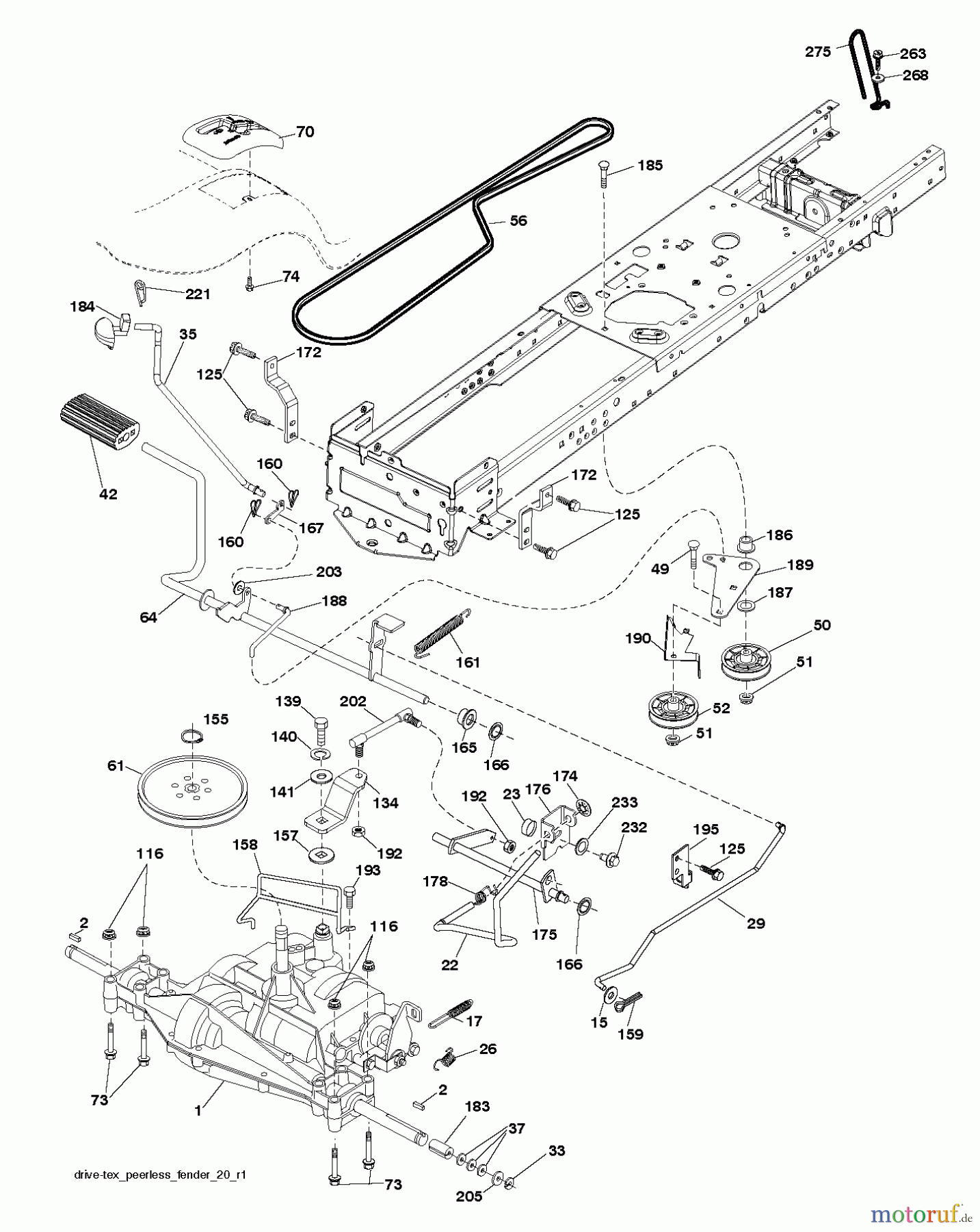  Jonsered Rasen  und Garten Traktoren LT2216 (96041010105) - Jonsered Lawn & Garden Tractor (2011-07) DRIVE