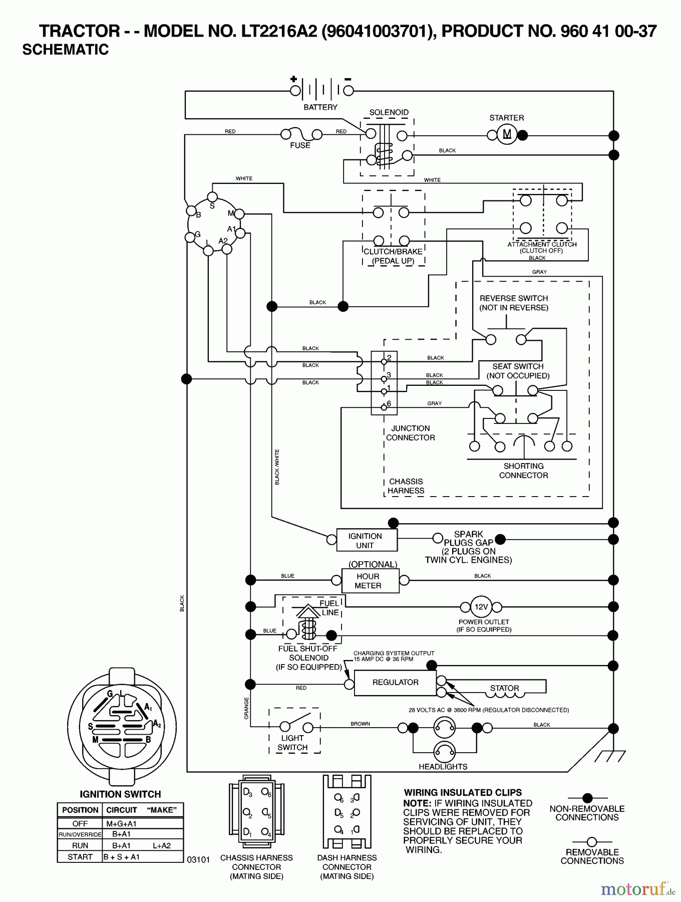  Jonsered Rasen  und Garten Traktoren LT2216 A2 (96041003701) - Jonsered Lawn & Garden Tractor (2007-05) SCHEMATIC