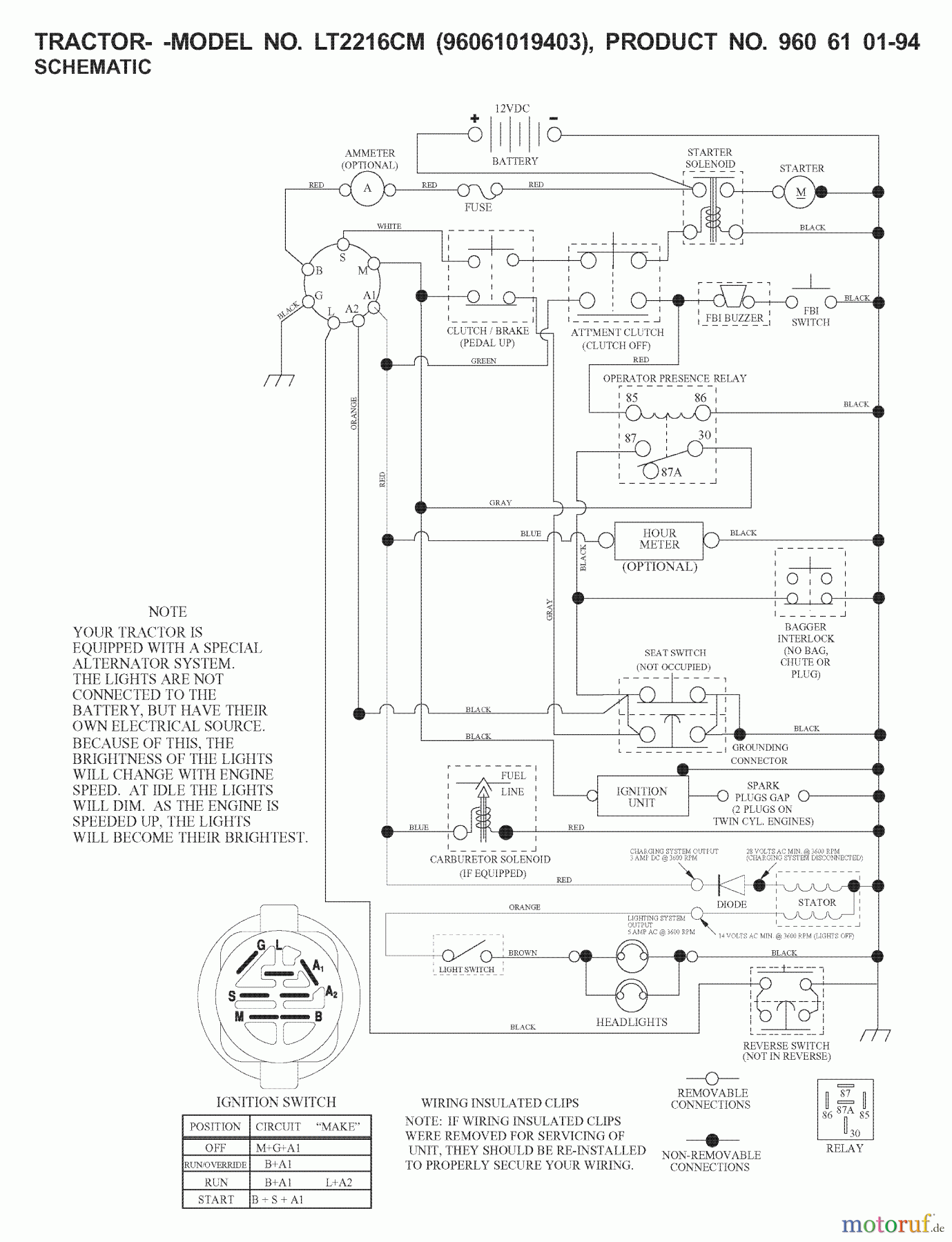  Jonsered Rasen  und Garten Traktoren LT2216 CM (96061019403) - Jonsered Lawn & Garden Tractor (2007-09) SCHEMATIC