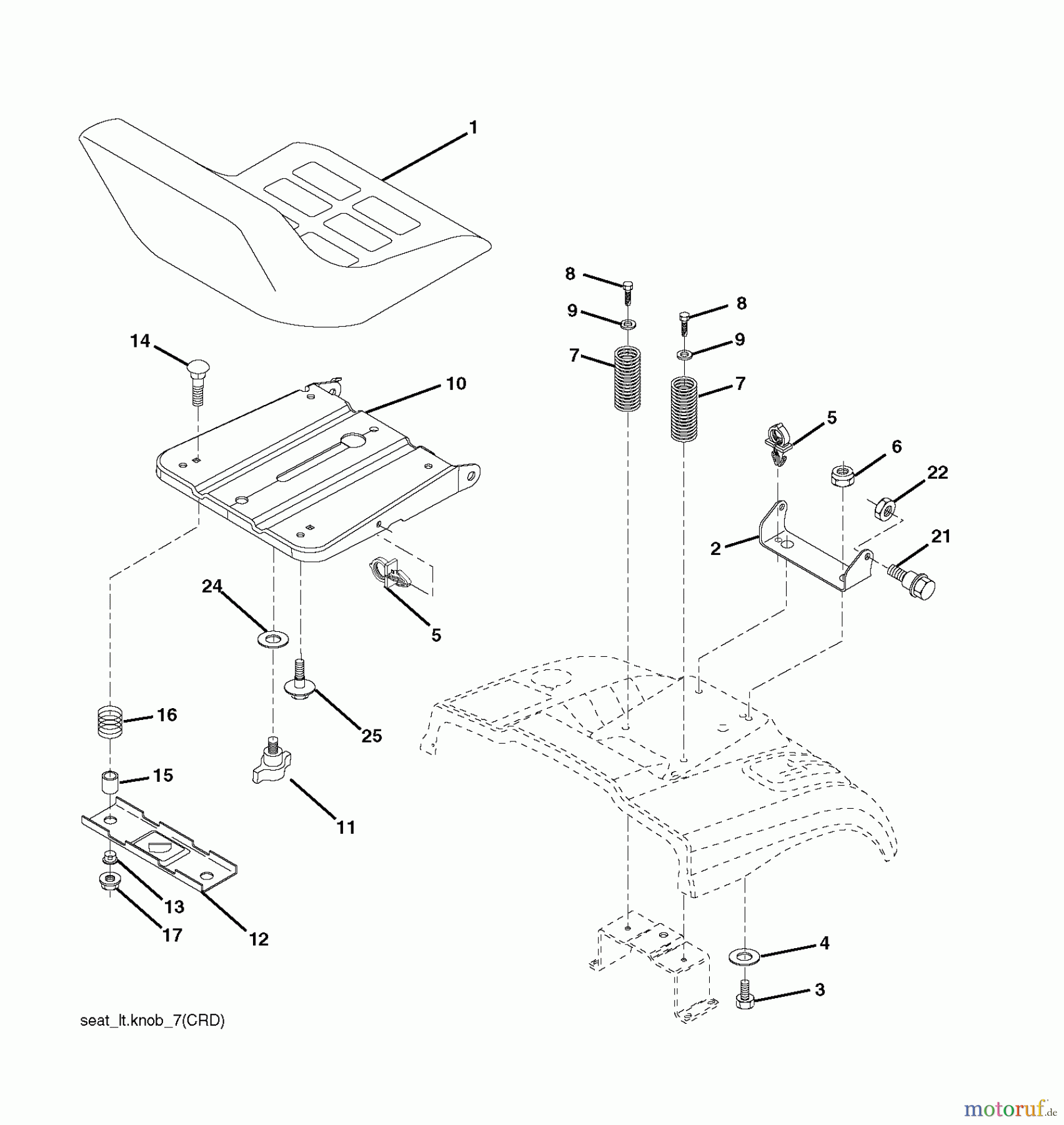  Jonsered Rasen  und Garten Traktoren LT2216 CM (96061023701) - Jonsered Lawn & Garden Tractor (2009-01) SEAT