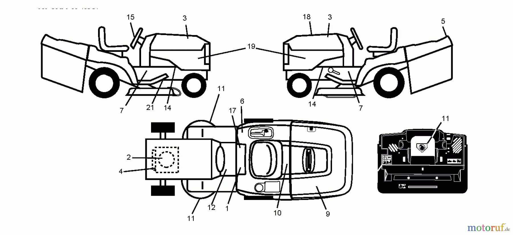  Jonsered Rasen  und Garten Traktoren LT2216 CMA2 (96061028300) - Jonsered Lawn & Garden Tractor (2010-01) DECALS