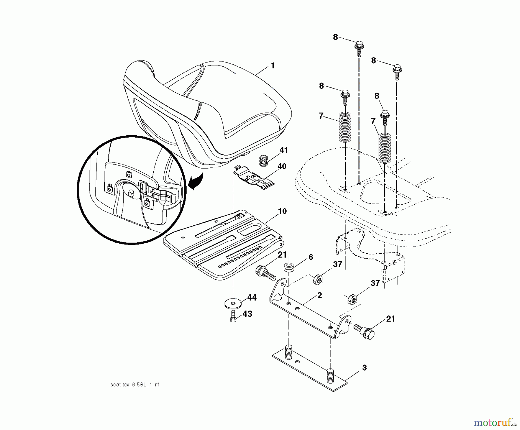  Jonsered Rasen  und Garten Traktoren LT2217 A (96041005701) - Jonsered Lawn & Garden Tractor (2009-03) SEAT