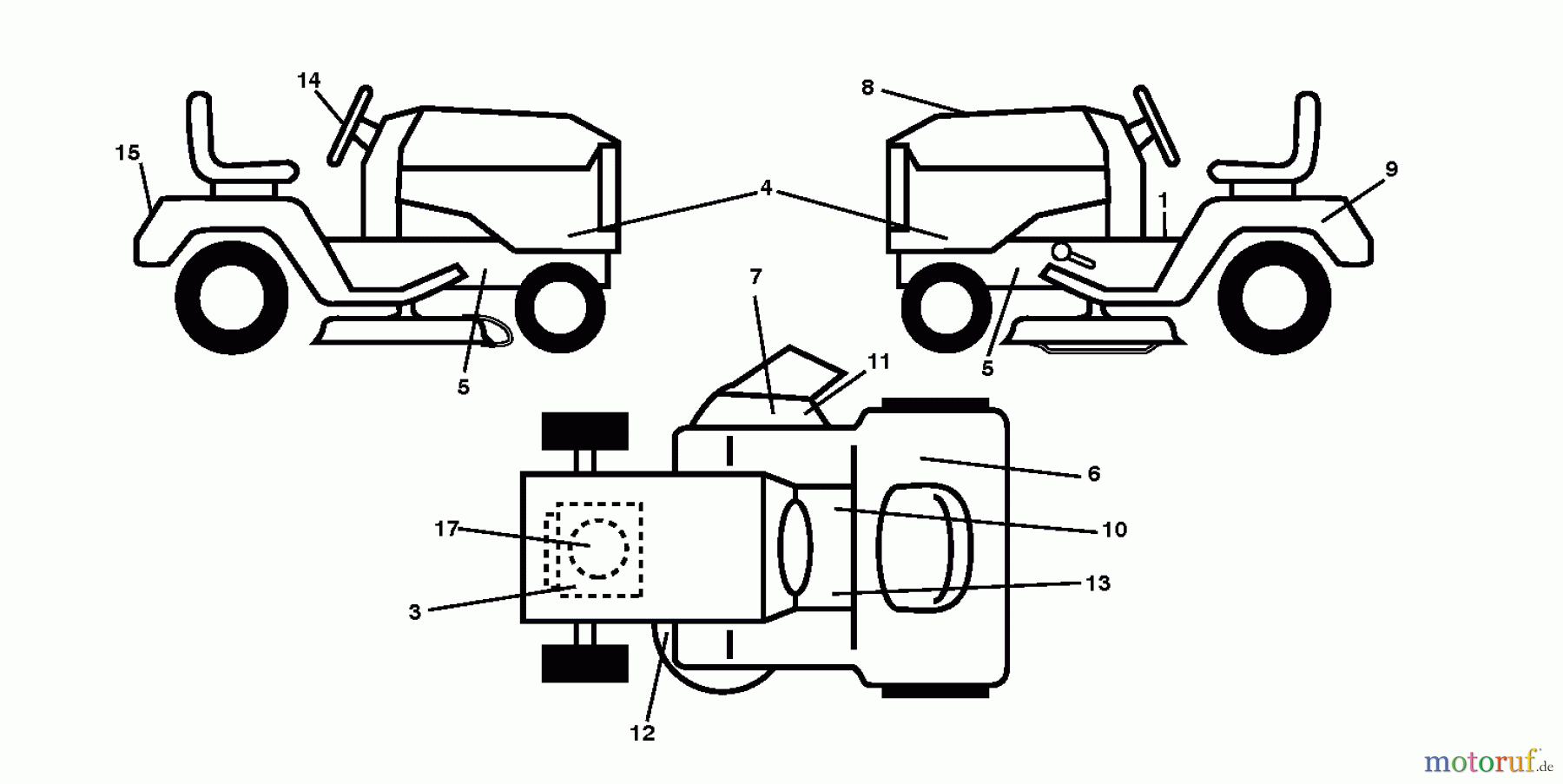  Jonsered Rasen  und Garten Traktoren LT2217 A (96041011300) - Jonsered Lawn & Garden Tractor (2009-01) DECALS