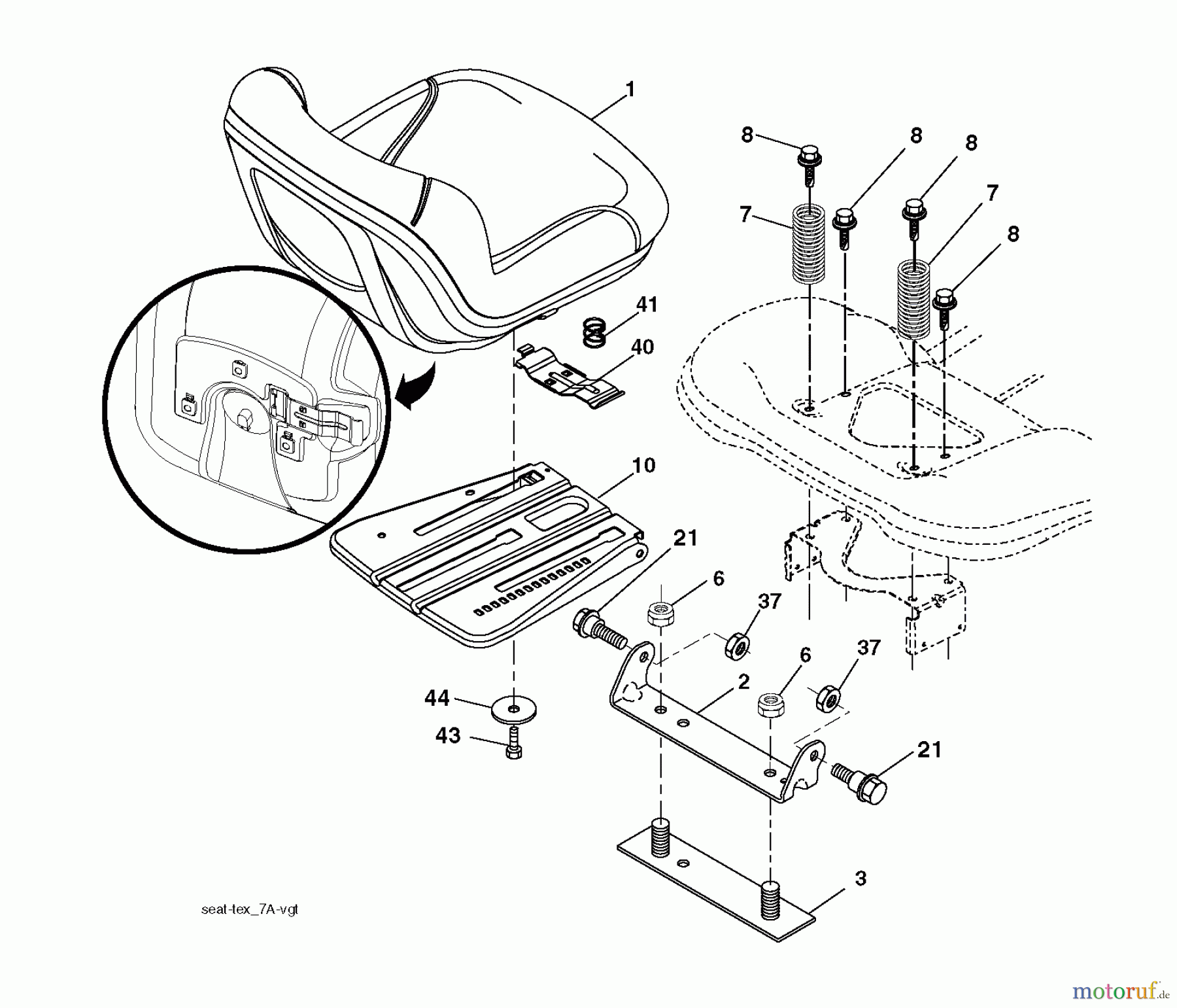 Jonsered Rasen  und Garten Traktoren LT2217 A (96041011300) - Jonsered Lawn & Garden Tractor (2009-01) SEAT