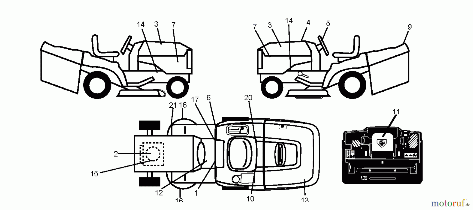  Jonsered Rasen  und Garten Traktoren LT2217 CMA (96061019603) - Jonsered Lawn & Garden Tractor (2008-01) DECALS