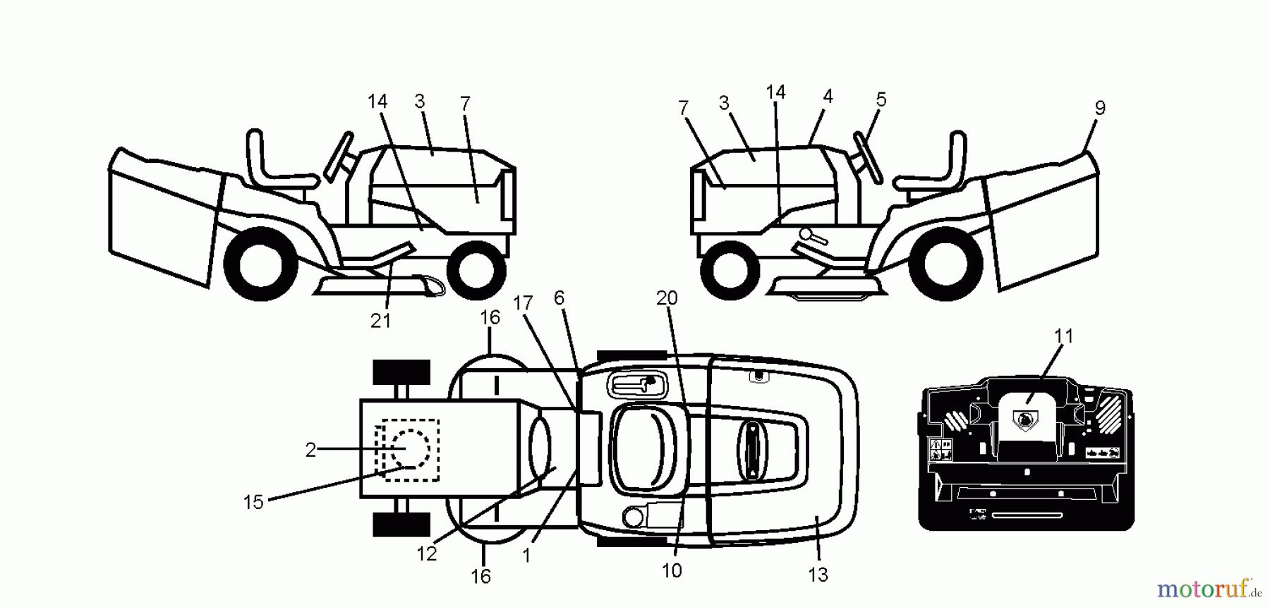  Jonsered Rasen  und Garten Traktoren LT2217 CMA (96061023800) - Jonsered Lawn & Garden Tractor (2008-10) DECALS