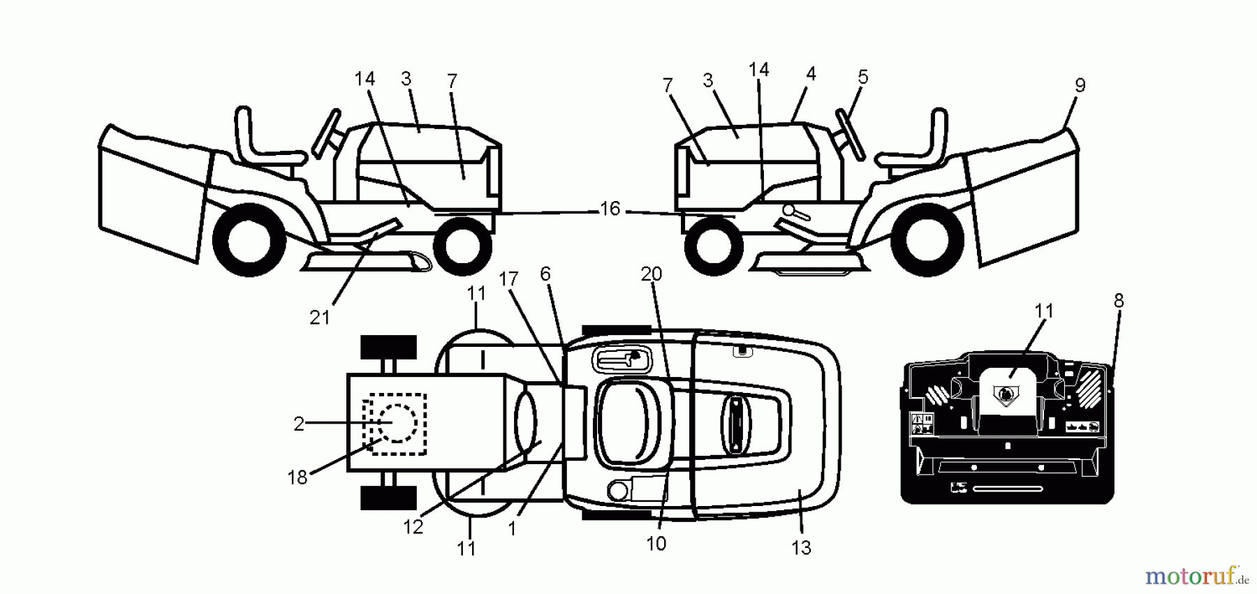  Jonsered Rasen  und Garten Traktoren LT2217 CMA (96061023900) - Jonsered Lawn & Garden Tractor (2009-01) DECALS