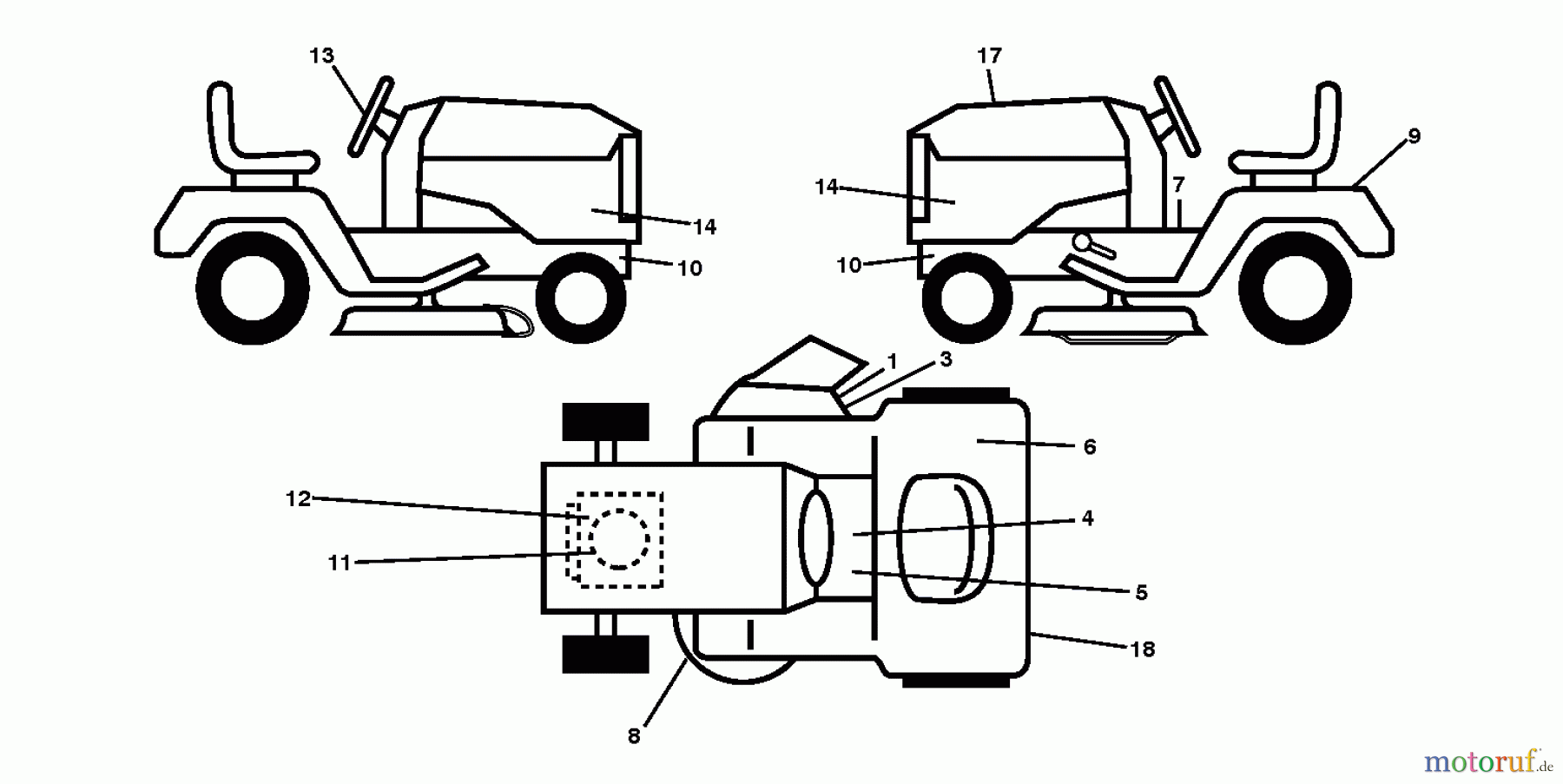 Jonsered Rasen und Garten Traktoren LT2218 A (96041010500) - Jonsered Lawn & Garden Tractor (2009-01) DECALS