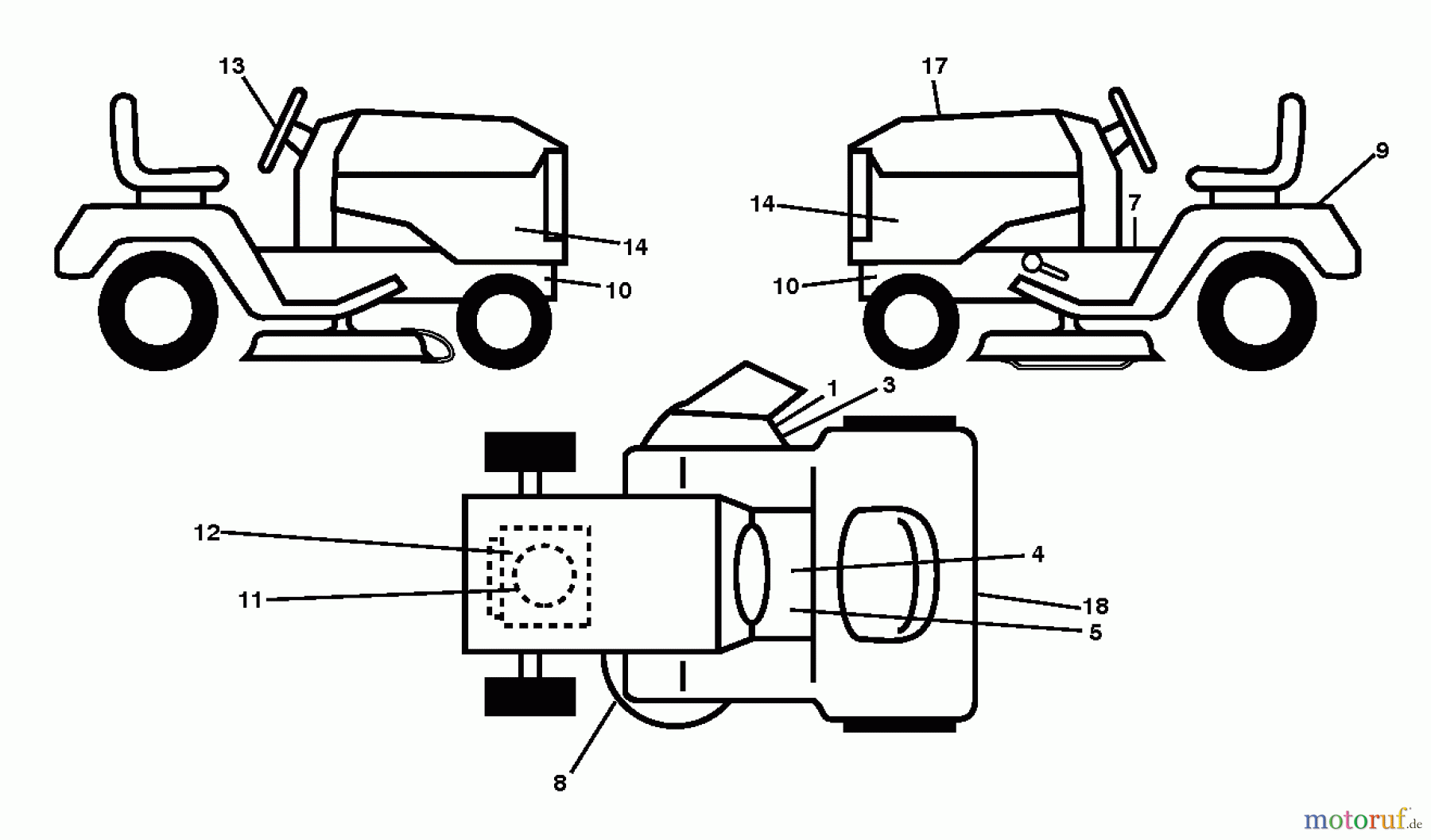  Jonsered Rasen  und Garten Traktoren LT2218 A (96041023901) - Jonsered Lawn & Garden Tractor (2013-05) DECALS