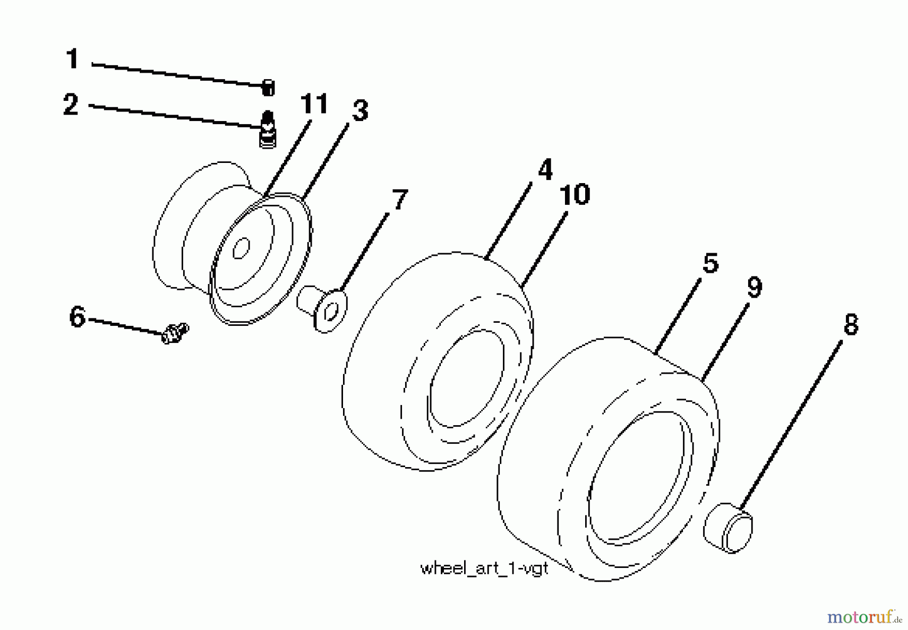  Jonsered Rasen  und Garten Traktoren LT2218 A2 (96041003900) - Jonsered Lawn & Garden Tractor (2007-04) WHEELS TIRES