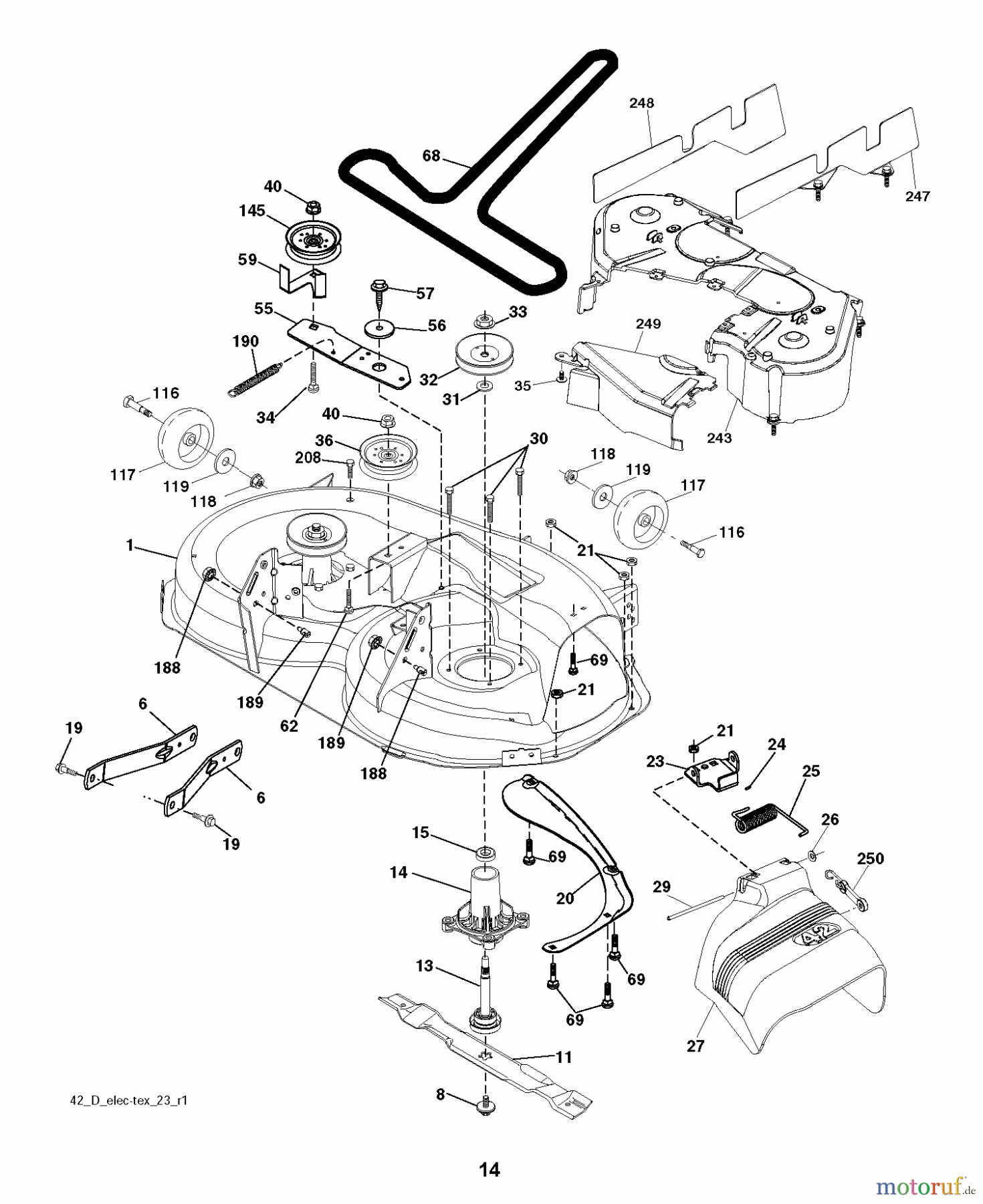  Jonsered Rasen  und Garten Traktoren LT2218 A2 (96041010902) - Jonsered Lawn & Garden Tractor (2010-11) MOWER DECK / CUTTING DECK