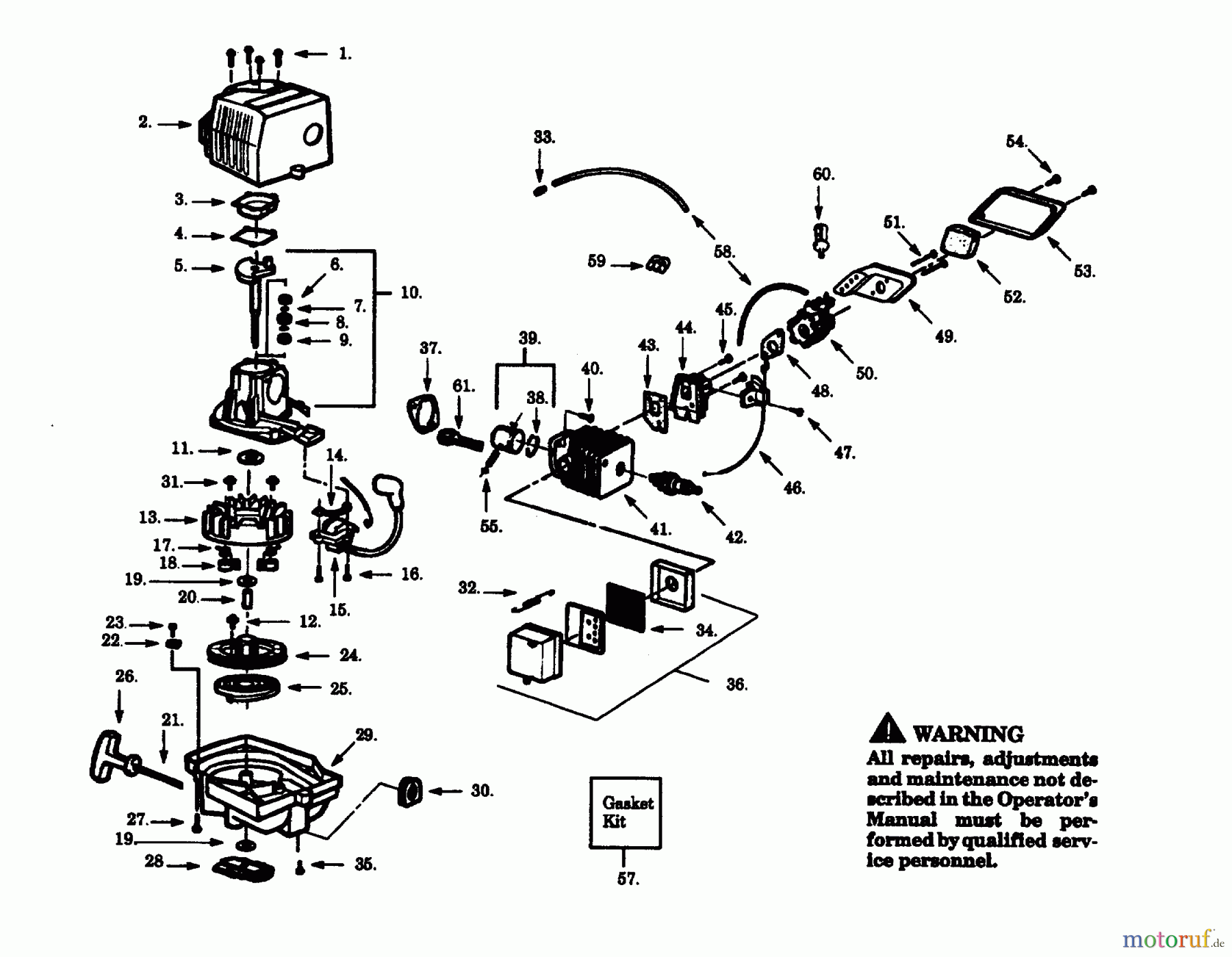  Jonsered Heckenscheren HT21 - Jonsered Hedge Trimmer (1996-03) ENGINE