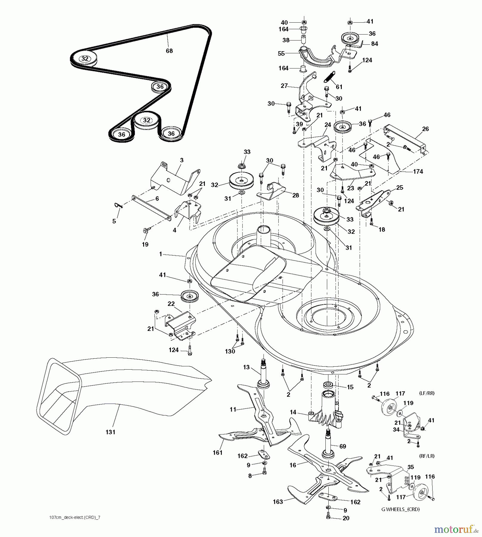  Jonsered Rasen  und Garten Traktoren LT2218 CMA2 (96061024100) - Jonsered Lawn & Garden Tractor (2009-01) MOWER DECK / CUTTING DECK