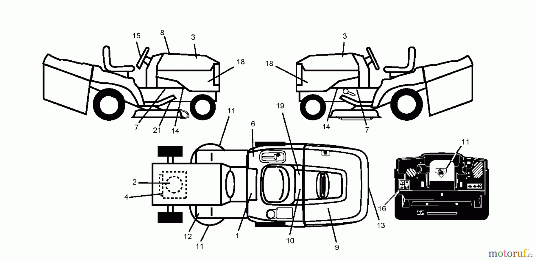  Jonsered Rasen  und Garten Traktoren LT2218 CMA2 (96061026700) - Jonsered Lawn & Garden Tractor (2010-02) DECALS