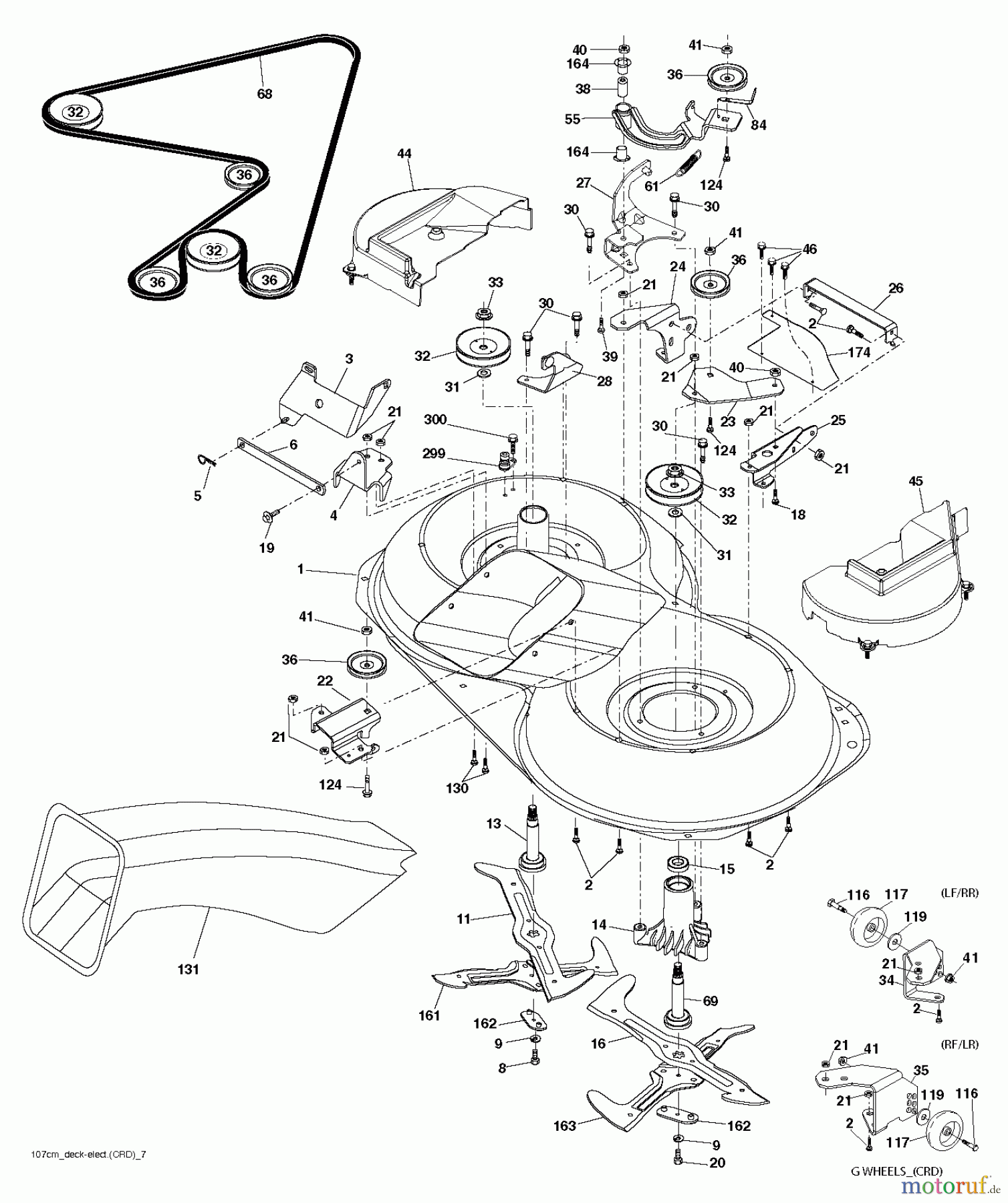  Jonsered Rasen  und Garten Traktoren LT2218 CMA2 (96061026701) - Jonsered Lawn & Garden Tractor (2010-08) MOWER DECK / CUTTING DECK