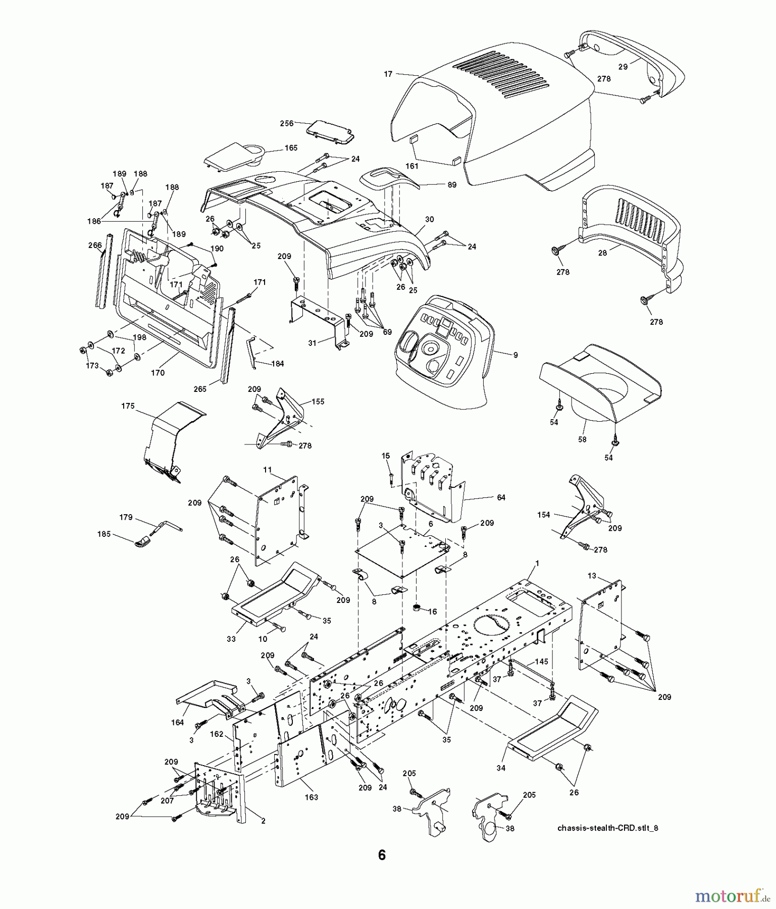  Jonsered Rasen  und Garten Traktoren LT2220 CMA2 (96061022003) - Jonsered Lawn & Garden Tractor (2009-07) CHASSIS ENCLOSURES