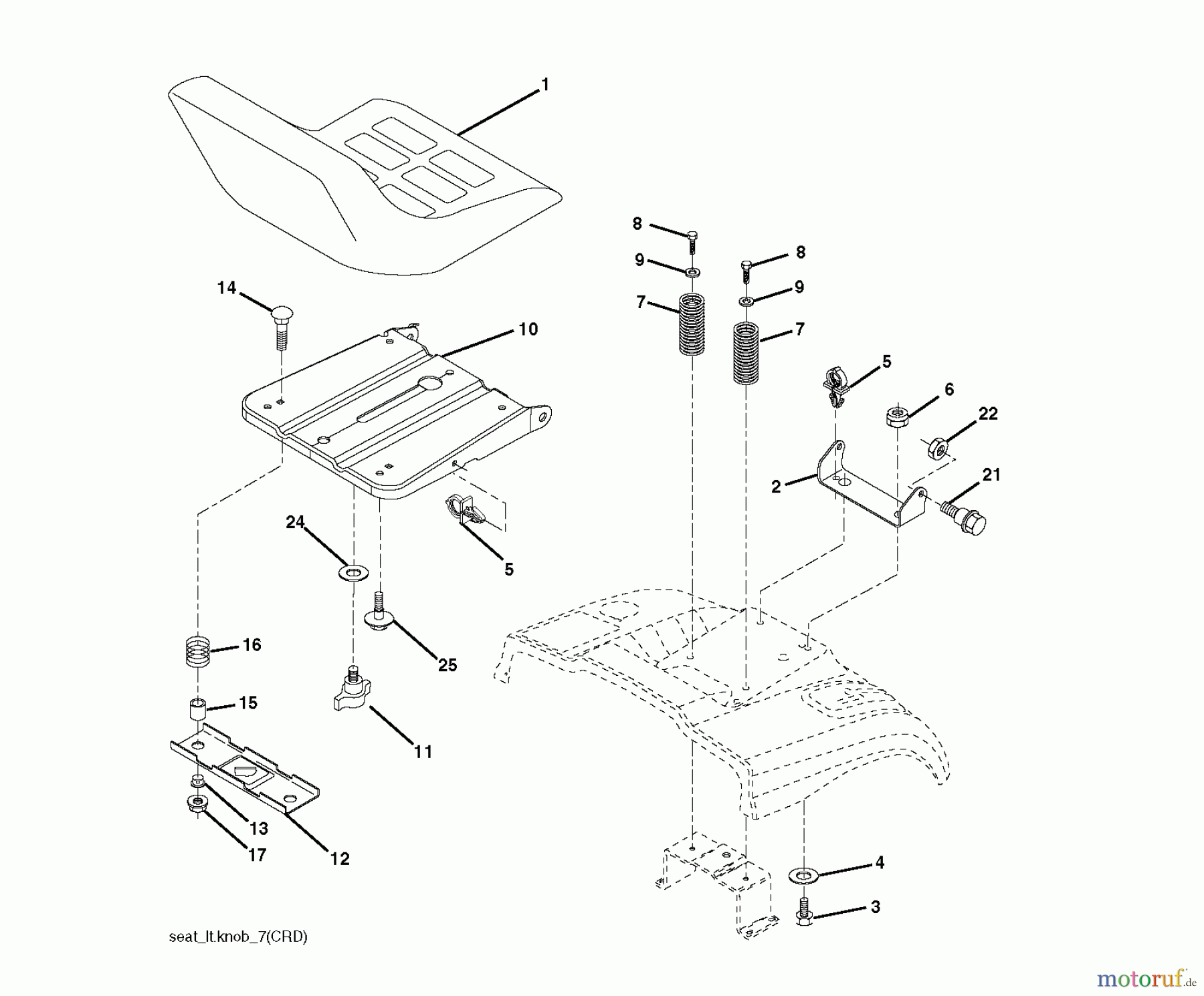 Jonsered Rasen  und Garten Traktoren LT2220 CMA2 (96061022003) - Jonsered Lawn & Garden Tractor (2009-07) SEAT