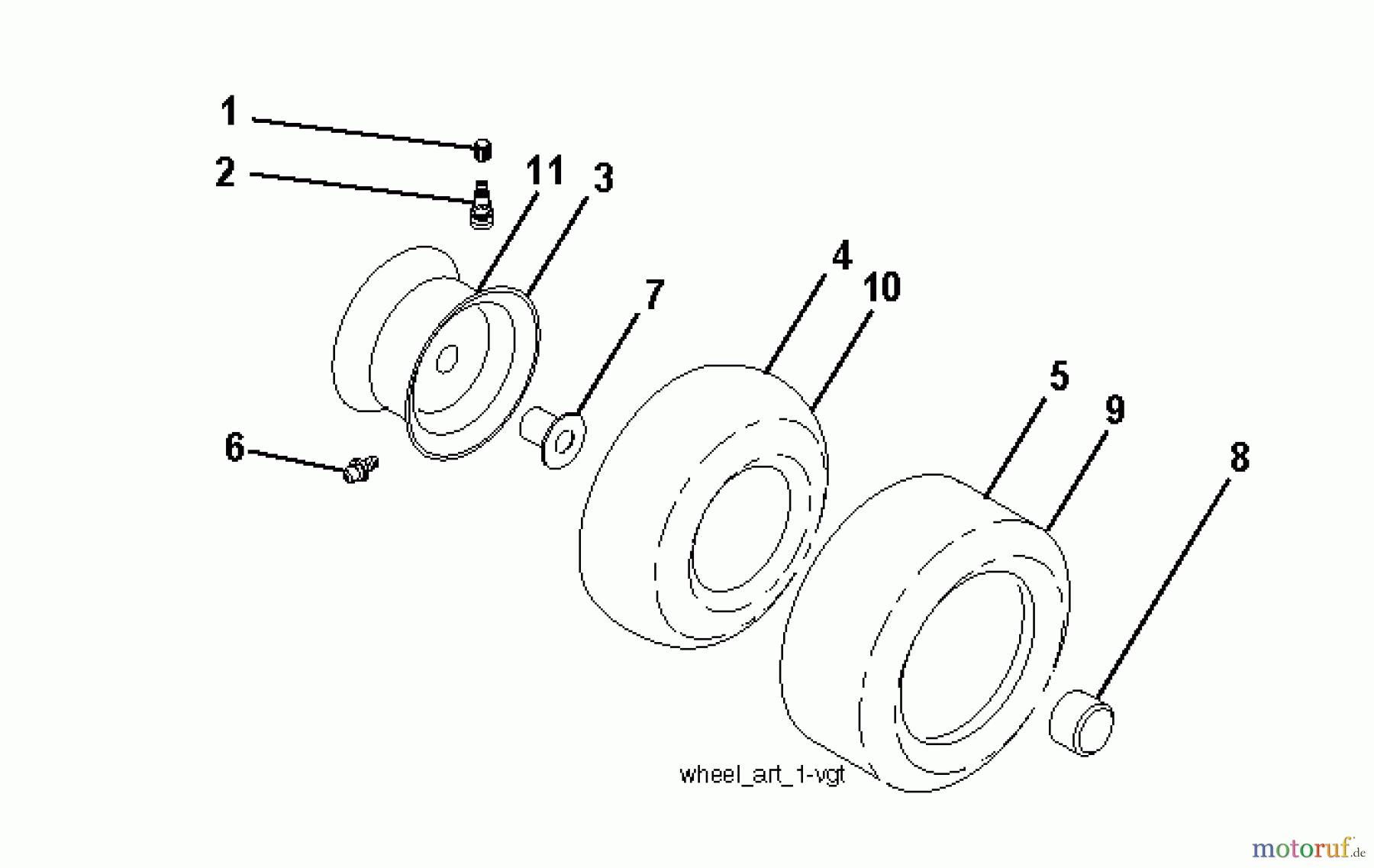  Jonsered Rasen  und Garten Traktoren LT2223 A2 (96041004002) - Jonsered Lawn & Garden Tractor (2008-01) WHEELS TIRES