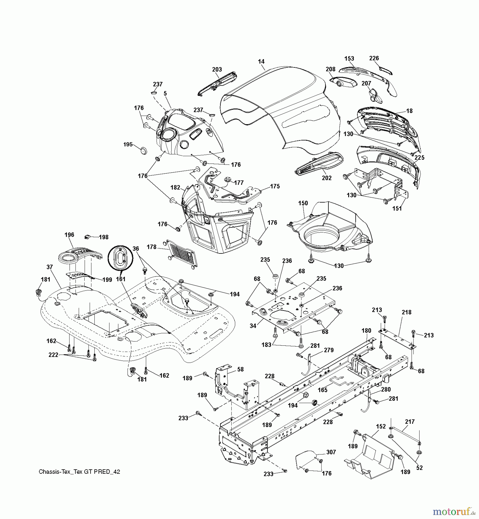  Jonsered Rasen  und Garten Traktoren LT2223 A2 (96041011101) - Jonsered Lawn & Garden Tractor (2010-02) CHASSIS ENCLOSURES