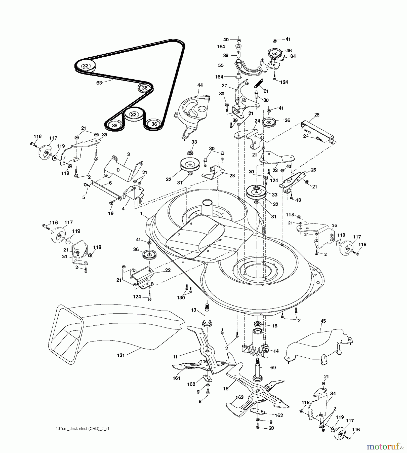  Jonsered Rasen  und Garten Traktoren LT2223 CMA2 (96061020003) - Jonsered Lawn & Garden Tractor (2009-04) MOWER DECK / CUTTING DECK