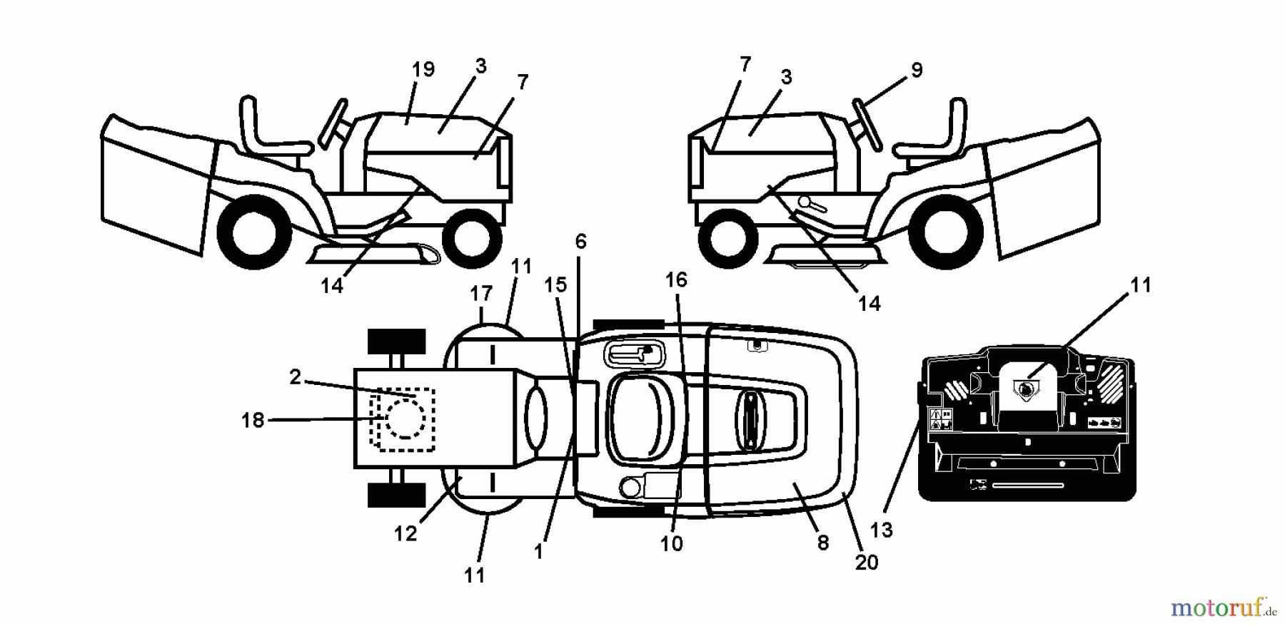  Jonsered Rasen  und Garten Traktoren LT2223 CMA2 (96061024200) - Jonsered Lawn & Garden Tractor (2009-01) DECALS