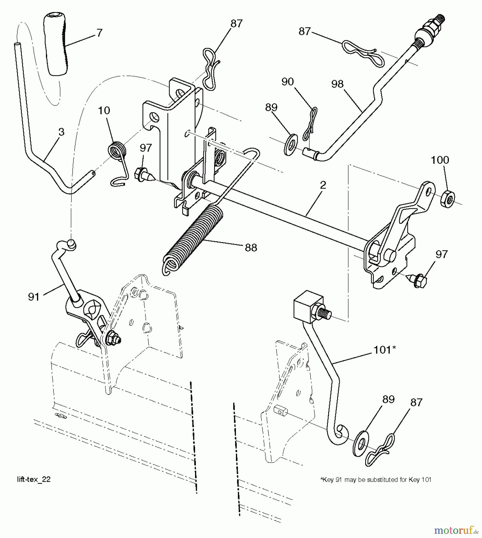  Jonsered Rasen  und Garten Traktoren LT2316 CM (96051000400) - Jonsered Lawn & Garden Tractor (2010-12) MOWER LIFT / DECK LIFT