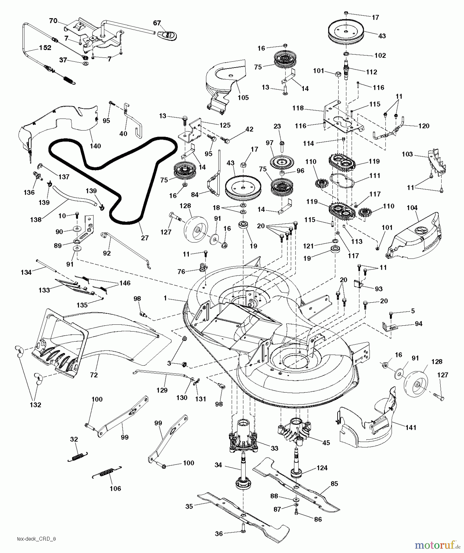  Jonsered Rasen  und Garten Traktoren LT2316 CMA2 (96051002200) - Jonsered Lawn & Garden Tractor (2011-01) MOWER DECK / CUTTING DECK