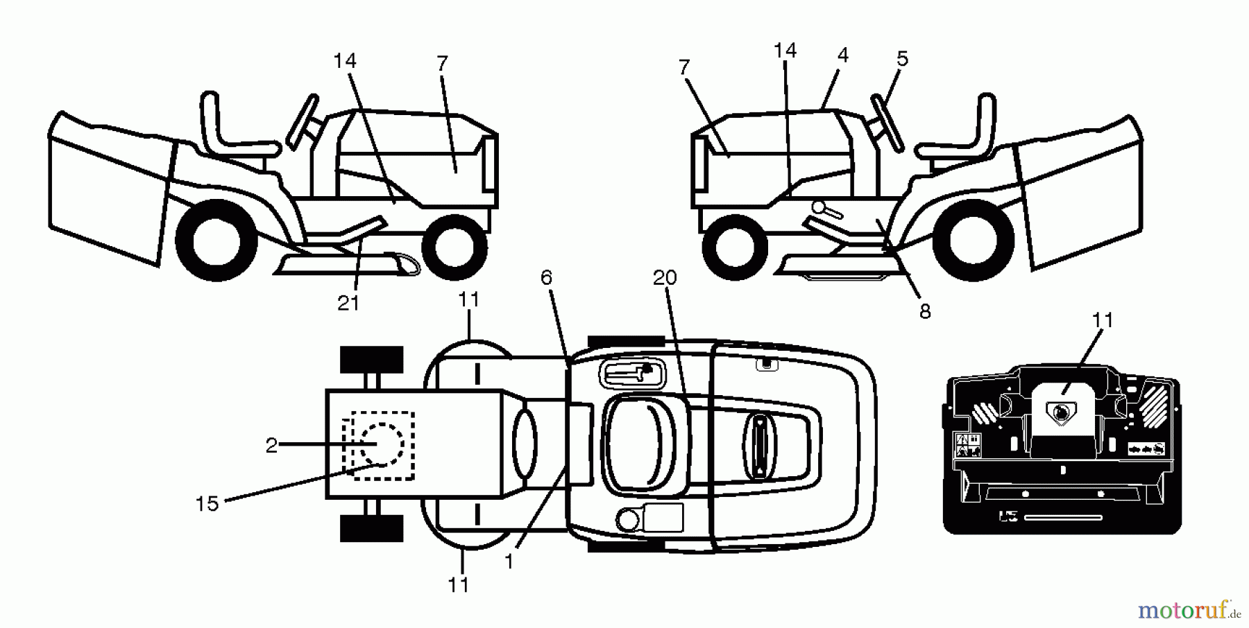  Jonsered Rasen  und Garten Traktoren LT2317 CMA (96051002102) - Jonsered Lawn & Garden Tractor (2012-08) DECALS