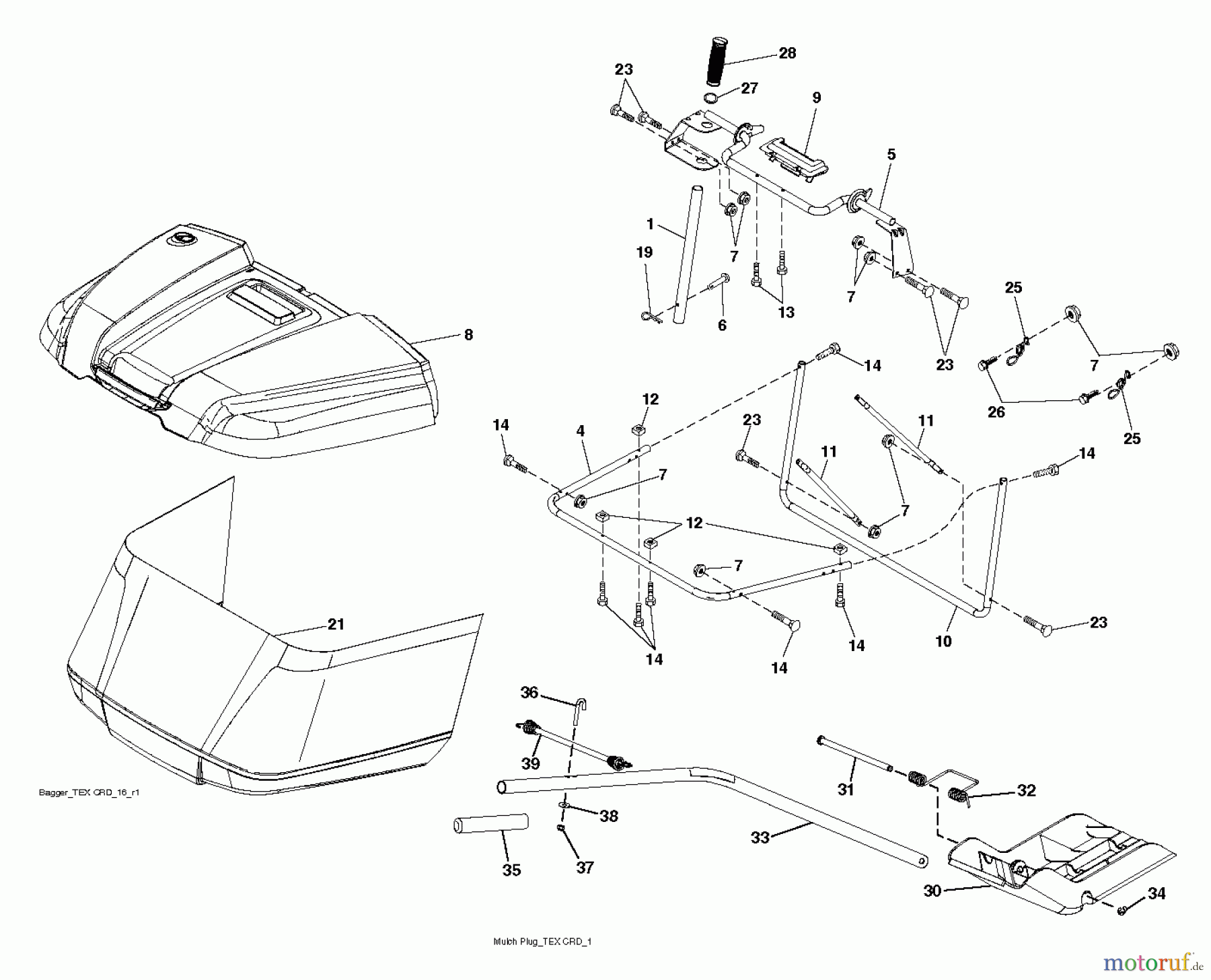  Jonsered Rasen  und Garten Traktoren LT2317 CMA (96051002103) - Jonsered Lawn & Garden Tractor (2013-05) BAGGER